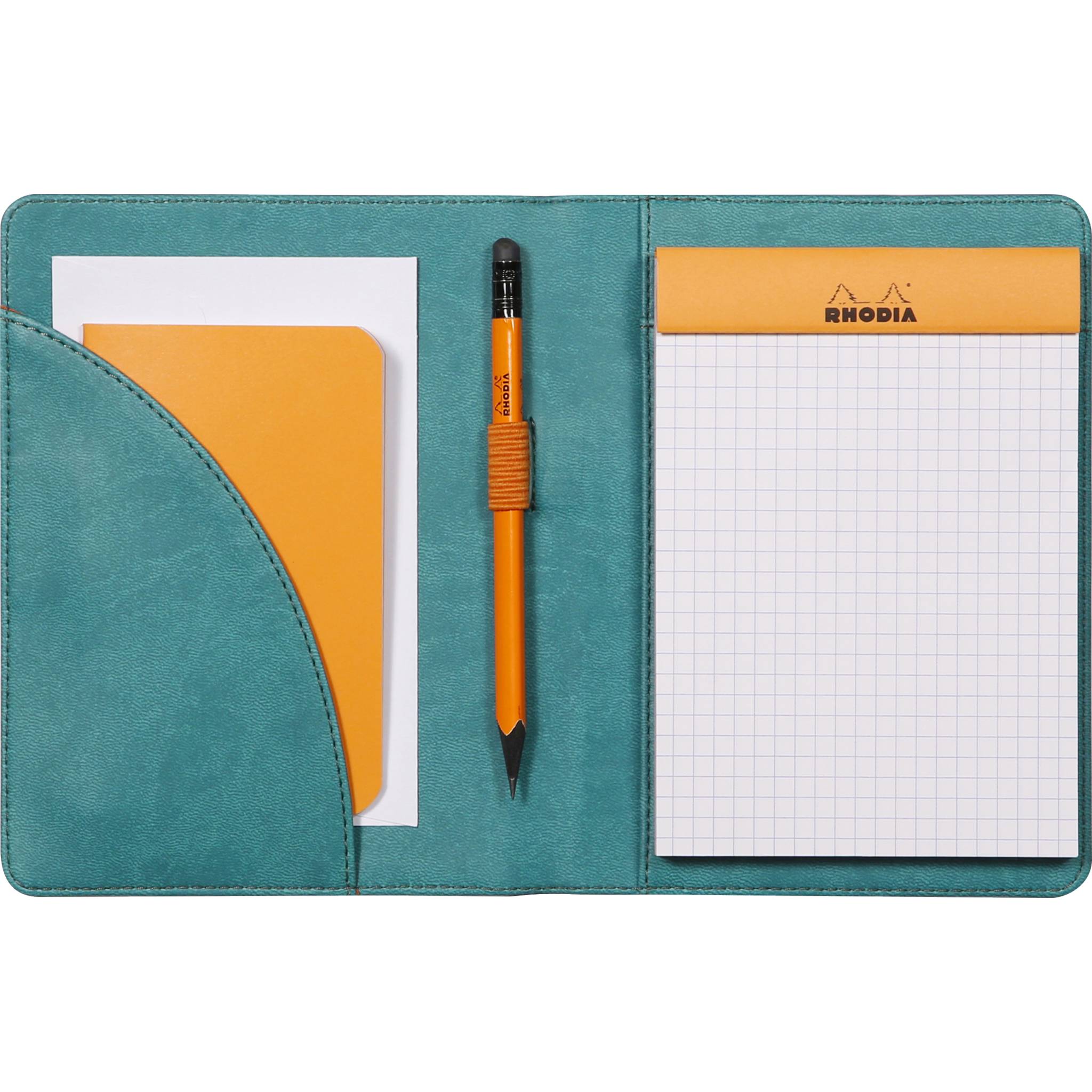 Rhodia Rhodiarama Mappe Block oder Notizheft A6, N°13 13x17 cm Pfaugrün 213004C