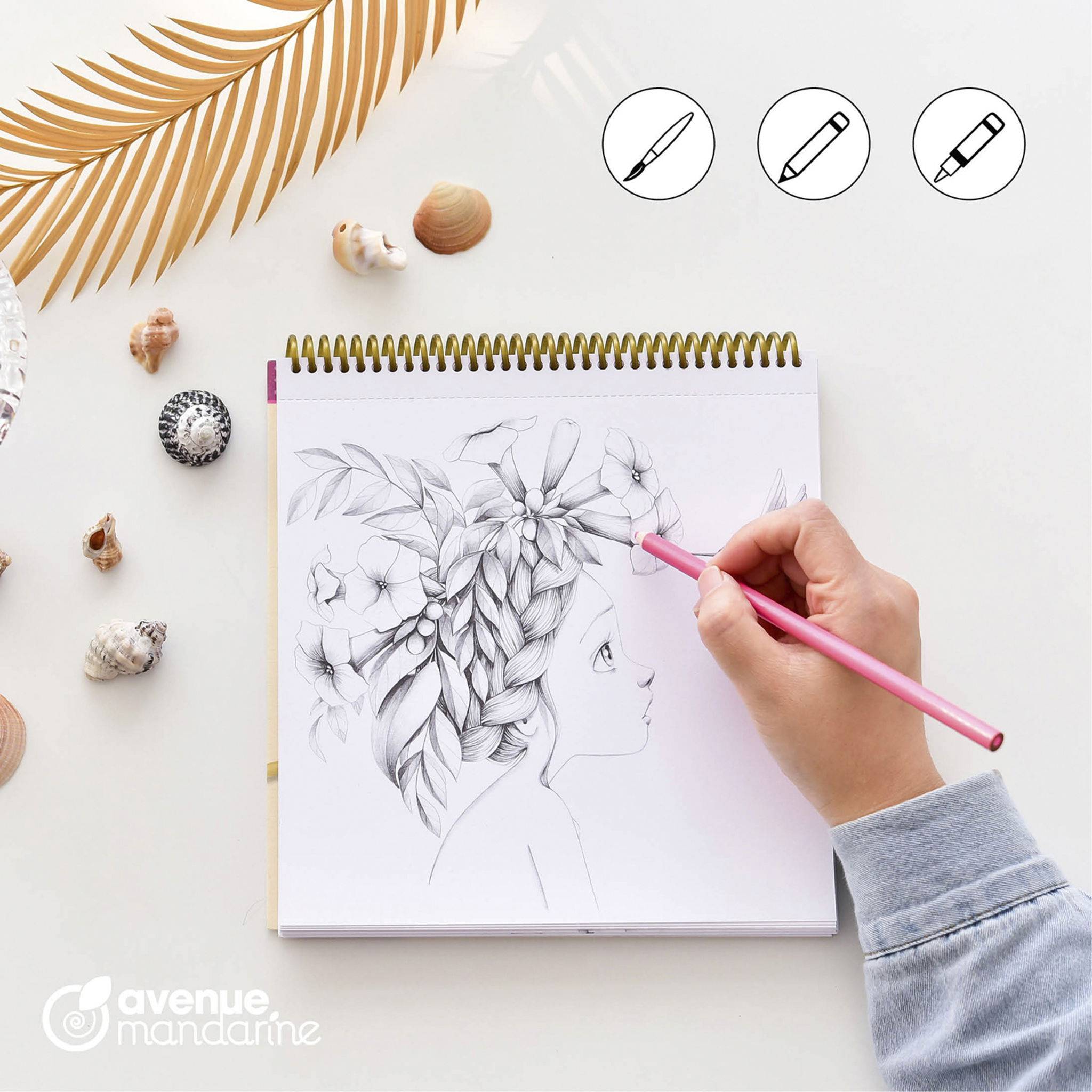 Avenue Mandarine 5x Malbuch Wild 3 - Grün GY077C