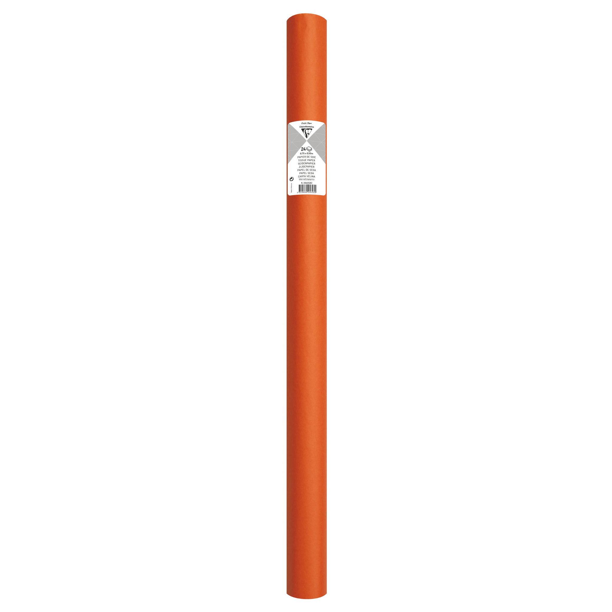 Clairefontaine 5x Seidenpapier Rolle 24 Bogen 18g/m2 50x75cm Orange 394058C