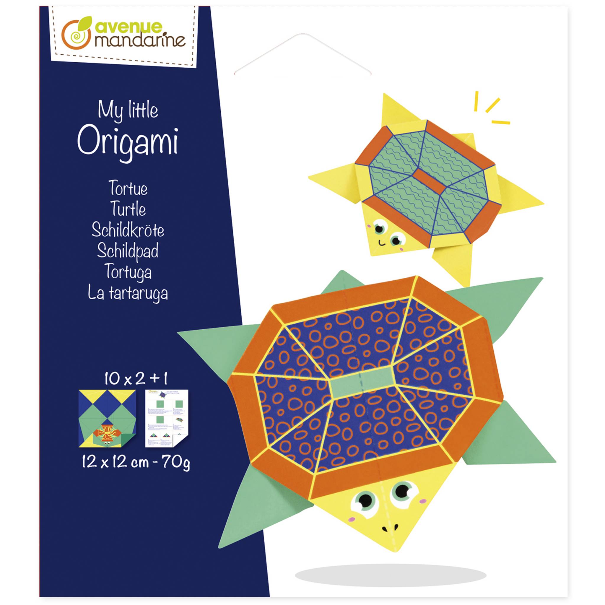 Avenue Mandarine 6x My little Origami, Schildkröte, 20 Bl 12x12 cm, 70g OR515C