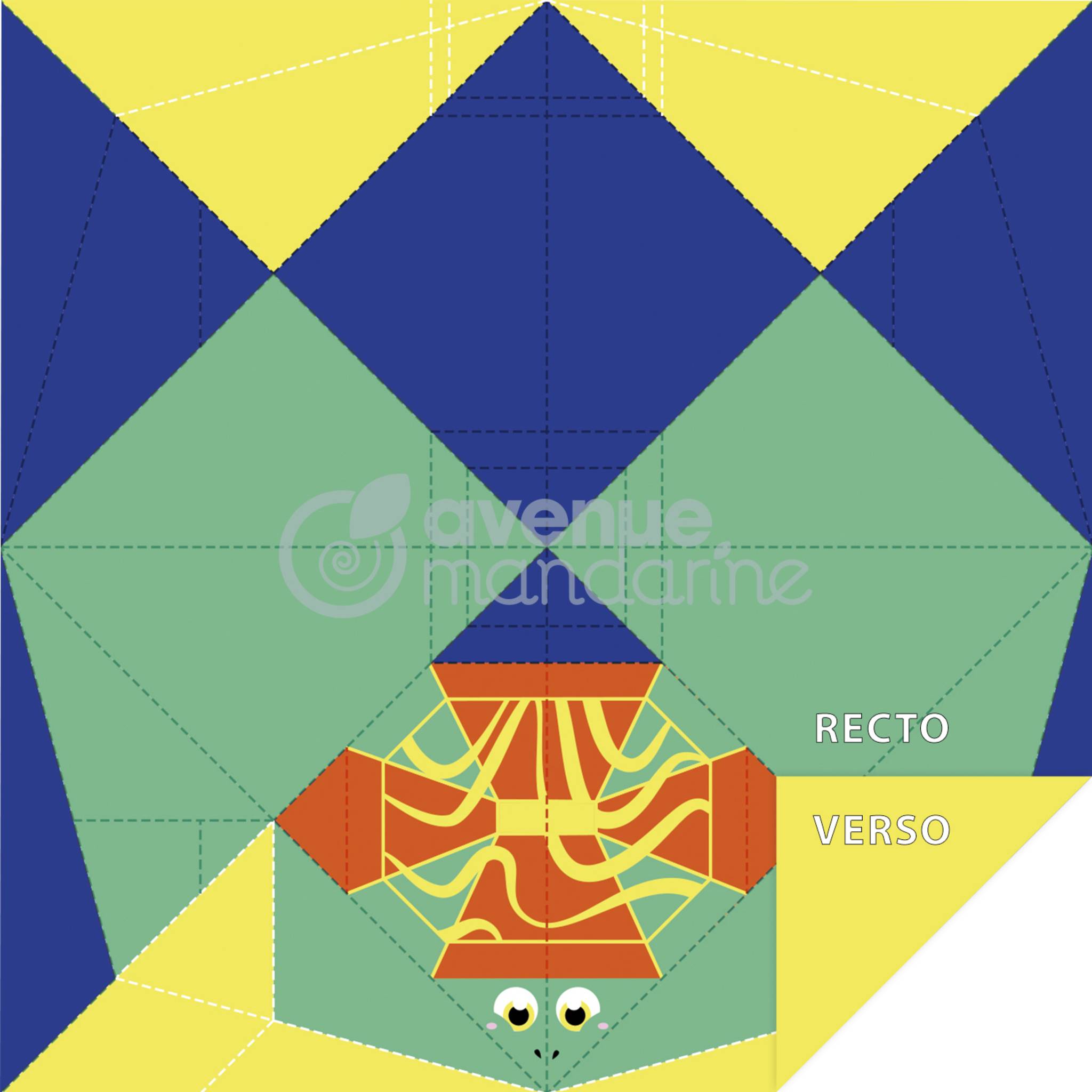 Avenue Mandarine 6x My little Origami, Schildkröte, 20 Bl 12x12 cm, 70g OR515C