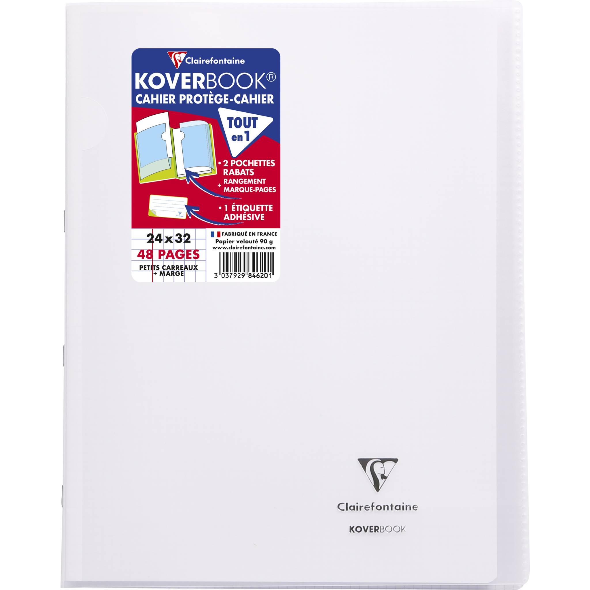 Clairefontaine 10x Koverbook, Heft 24x32cm, 24 Blatt 90g kariert Farblos 984620C