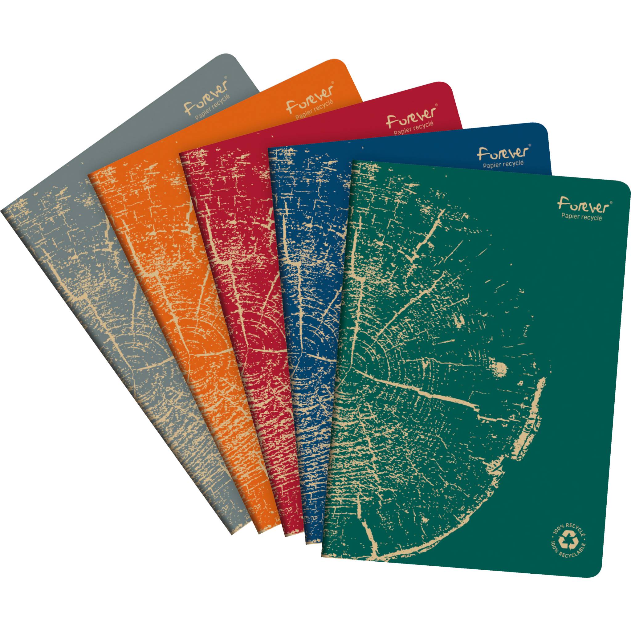 Forever 5x Heft A4, 48 Bl liniert, Weißes RC Papier 90g - Sortiert 68466C