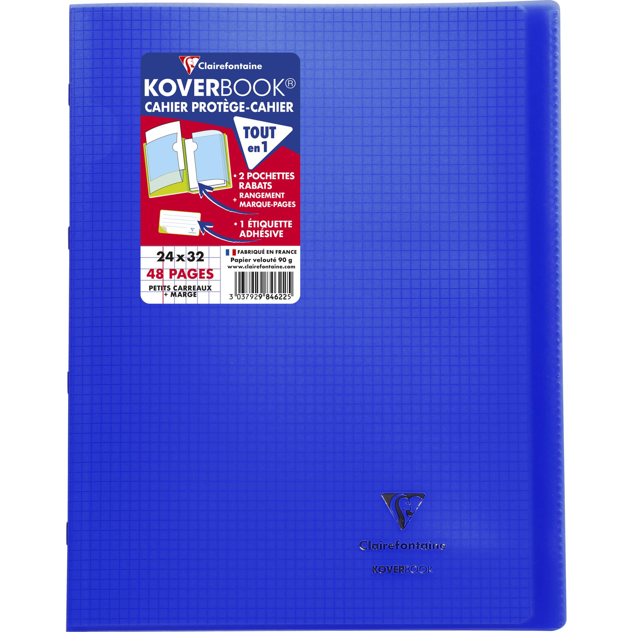 Clairefontaine 10x Koverbook, Heft 24x32cm, 24 Blatt kariert Marineblau 984622C