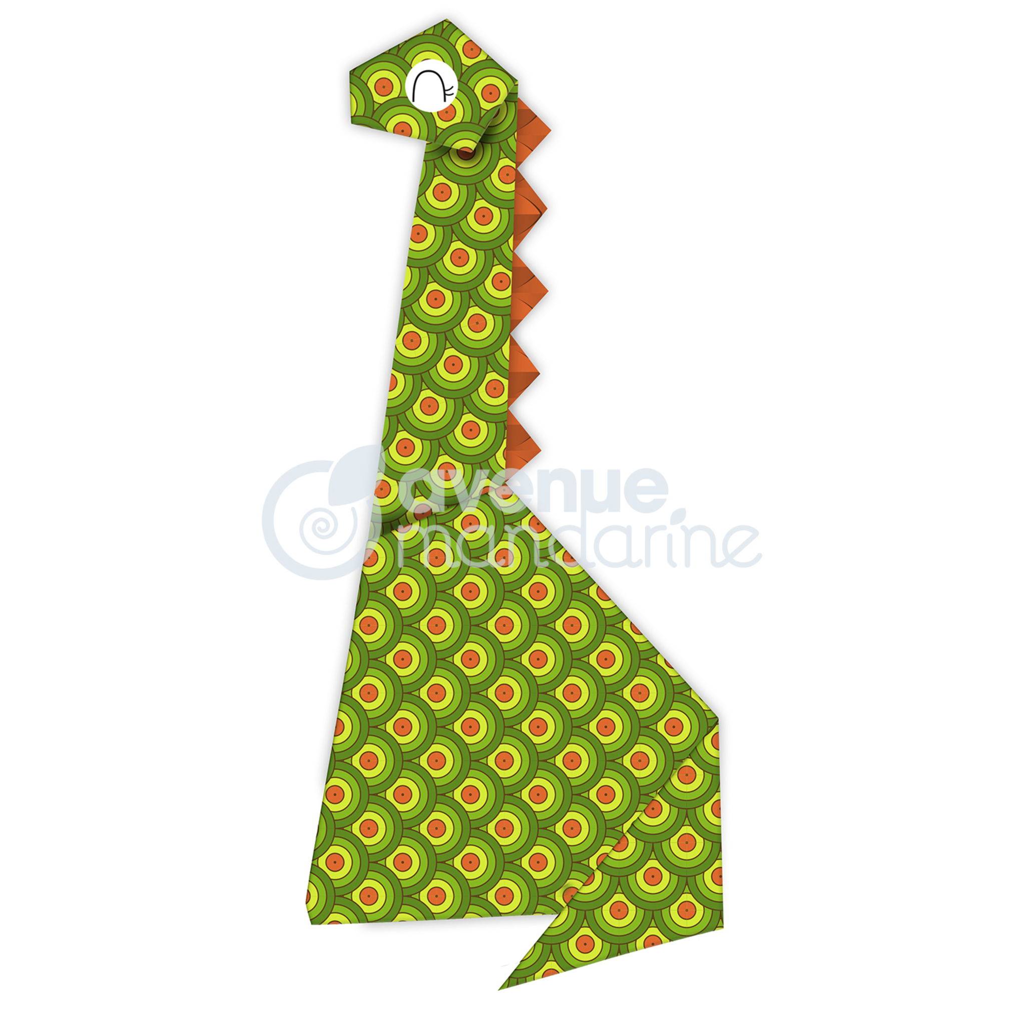 Avenue Mandarine 3x Origami Paper, Dino, 60 Bl 20x20 cm, 70g Mehrfarbig OR512C