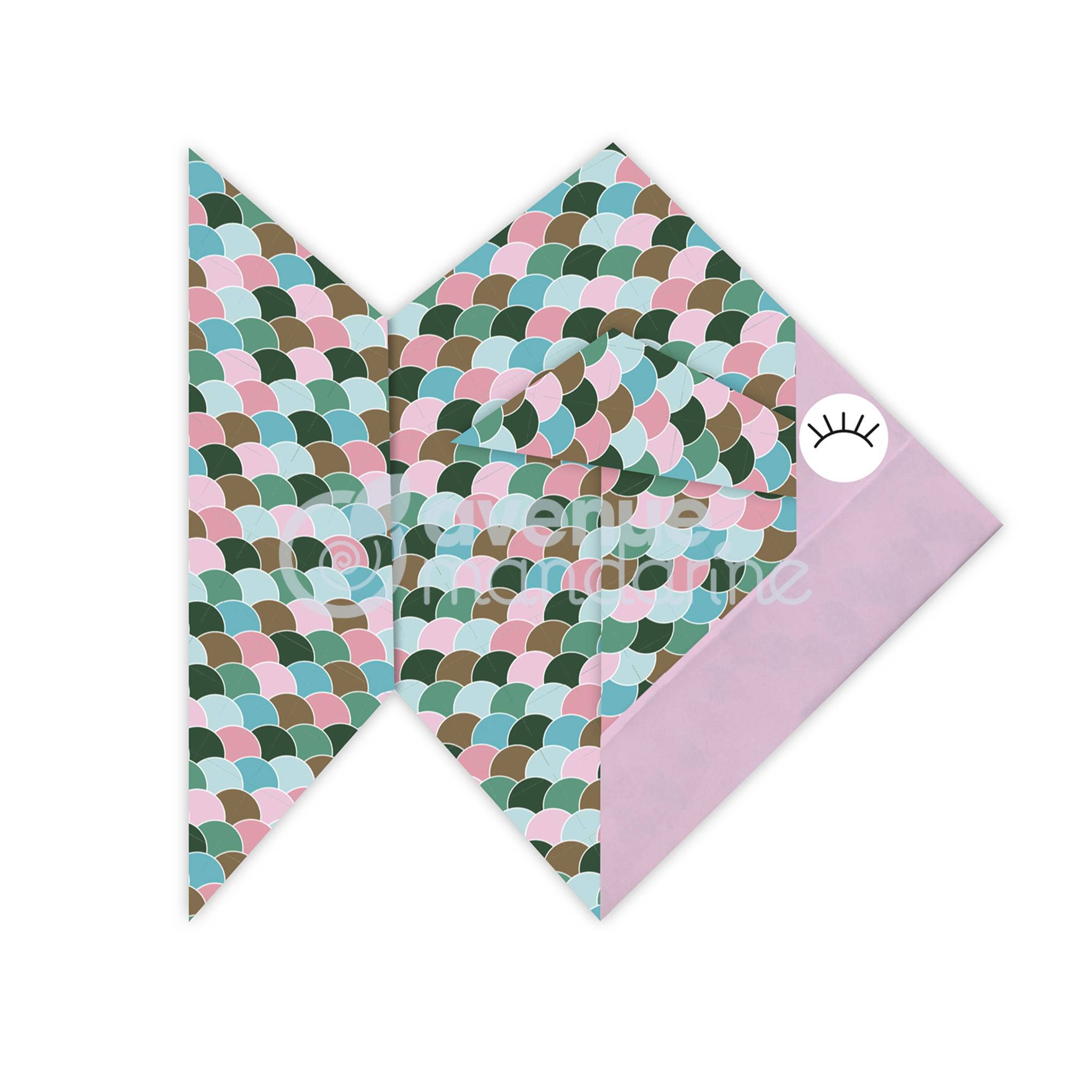 Avenue Mandarine 3x Origami Papier Scales, 60 Bl 20x20 cm, 70g Mehrfarbig OR511C