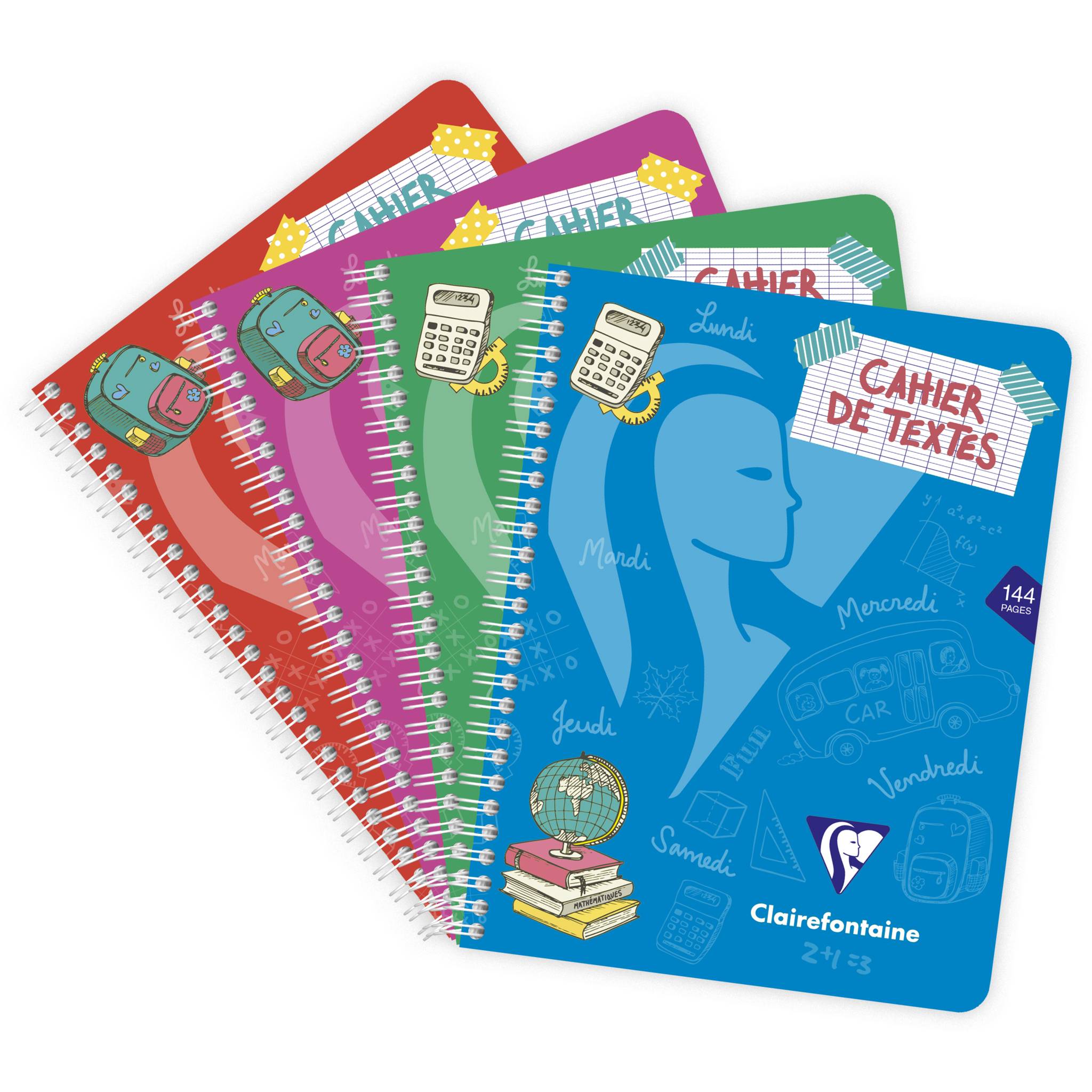 Clairefontaine 10x Hausaufgabenheft Mimesys 17x22cm, 72 Blatt Sortiert 308756C