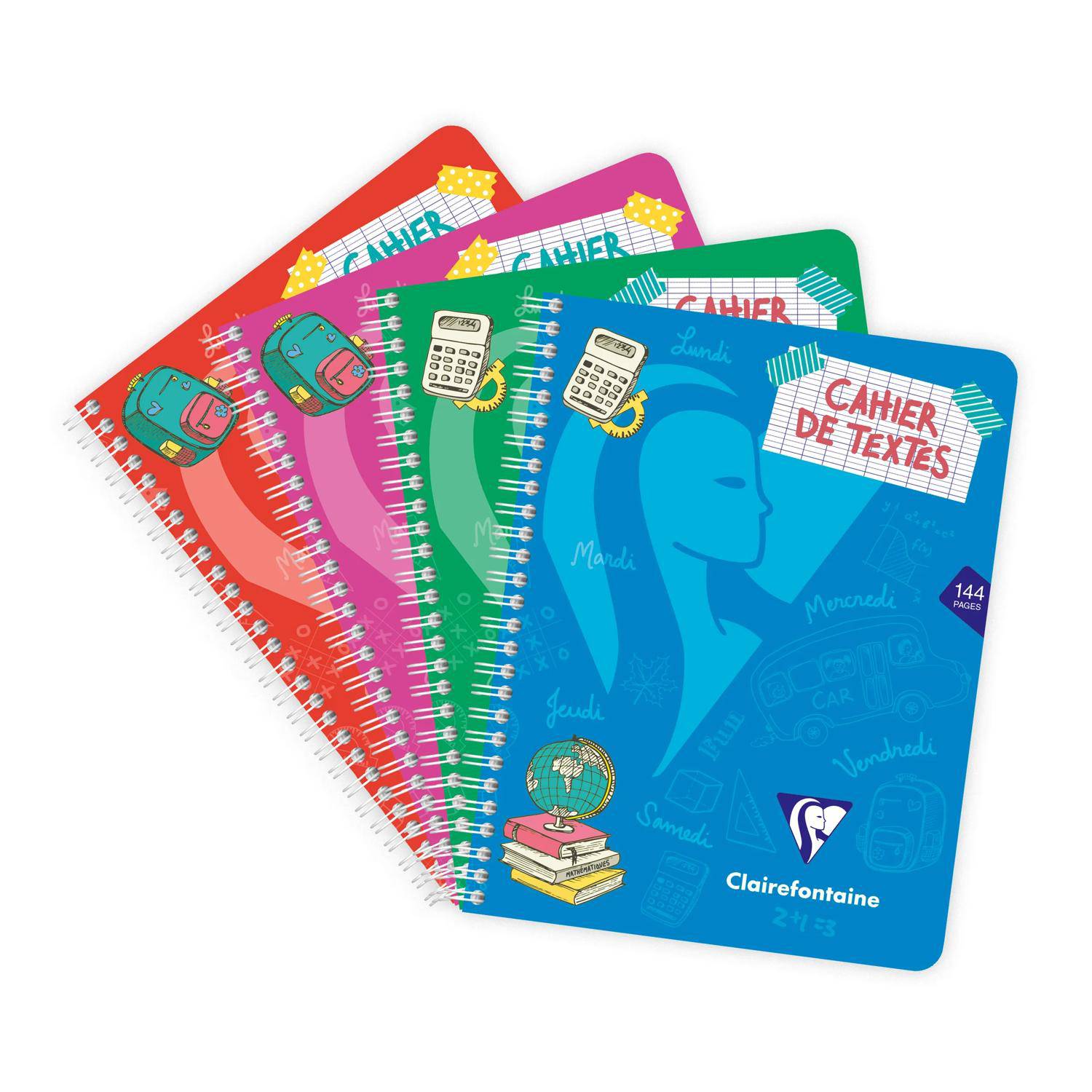 Clairefontaine 10x Hausaufgabenheft Mimesys 17x22cm, 72 Blatt Sortiert 308756C