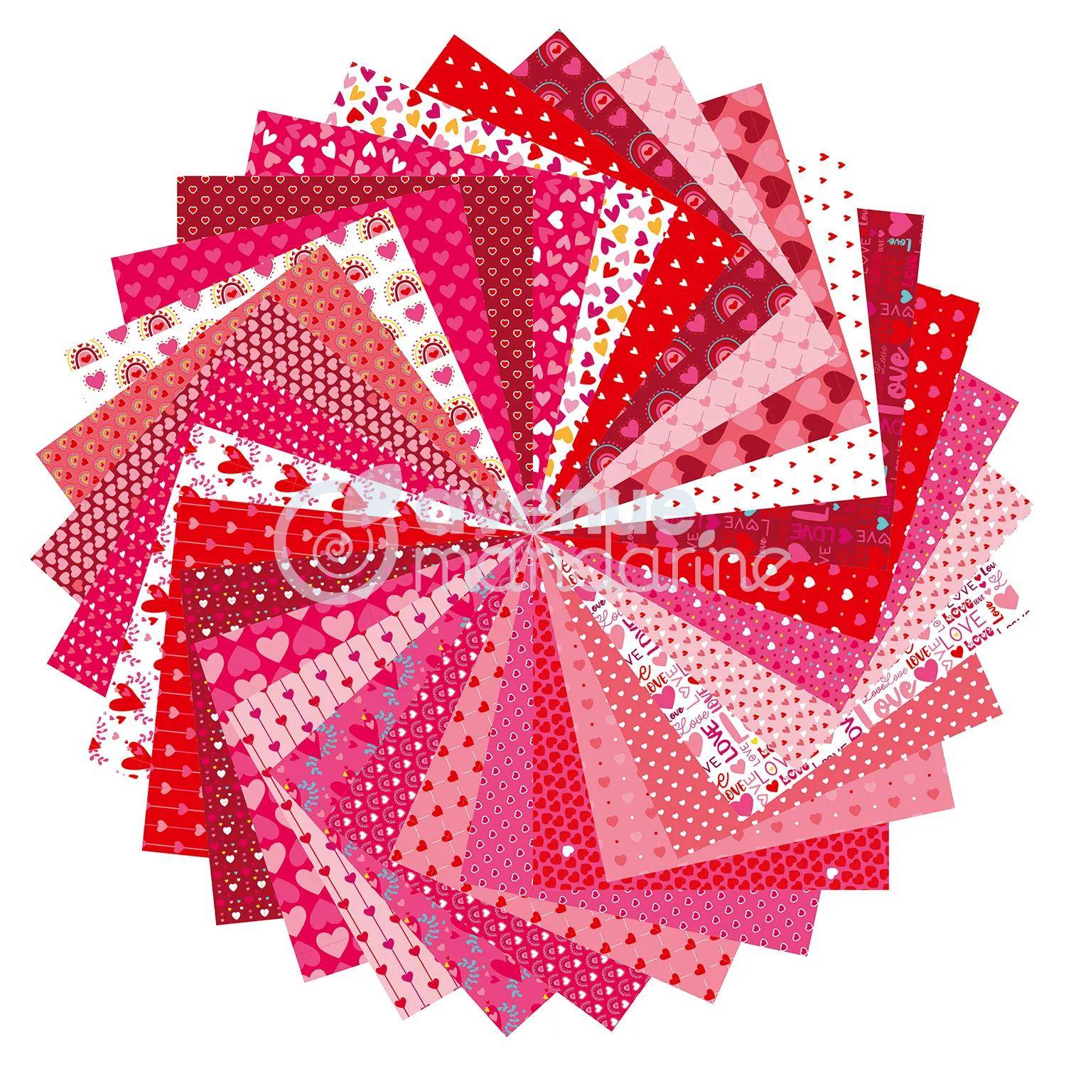 Avenue Mandarine 3x Origami Papier, Love, 60 Bl 20x20 cm, 70g Mehrfarbig OR518C