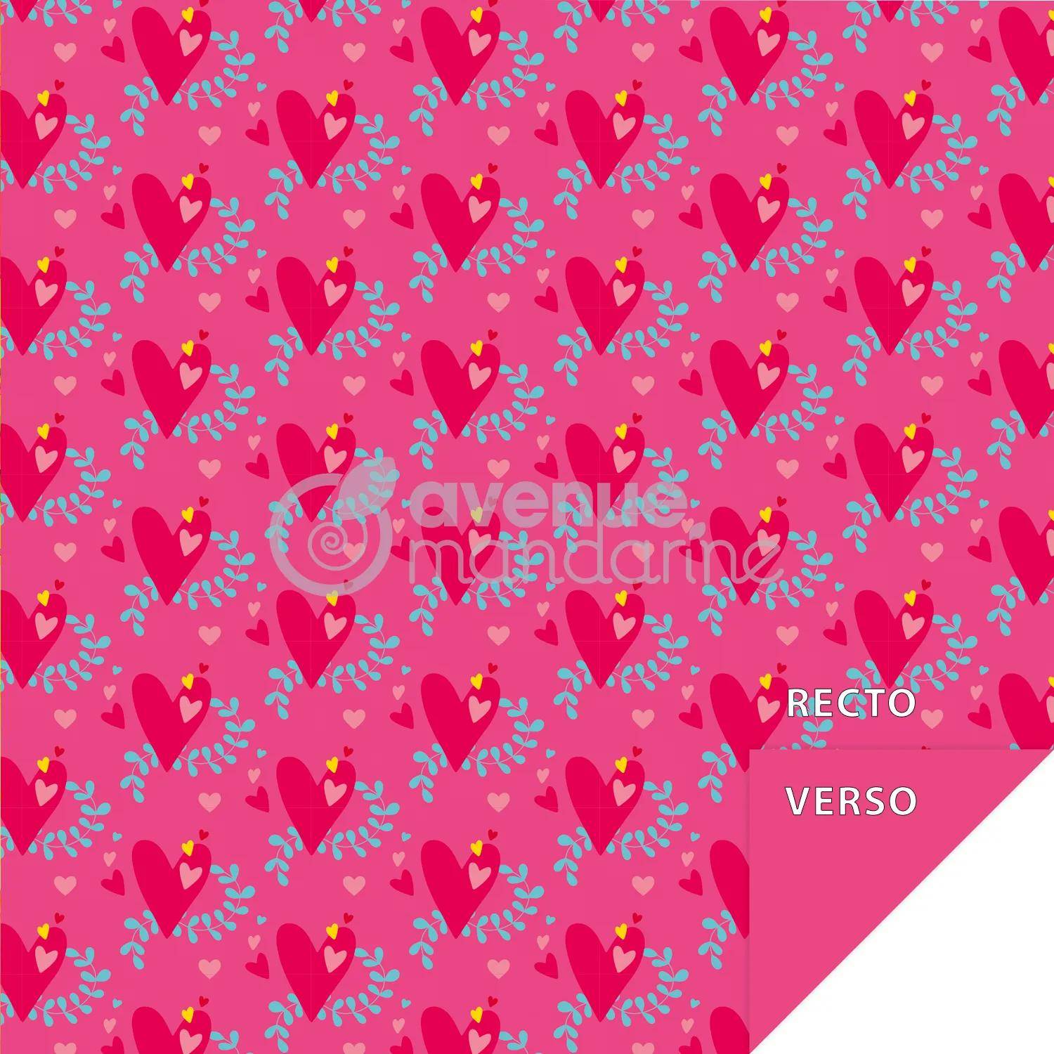 Avenue Mandarine 3x Origami Papier, Love, 60 Bl 20x20 cm, 70g Mehrfarbig OR518C