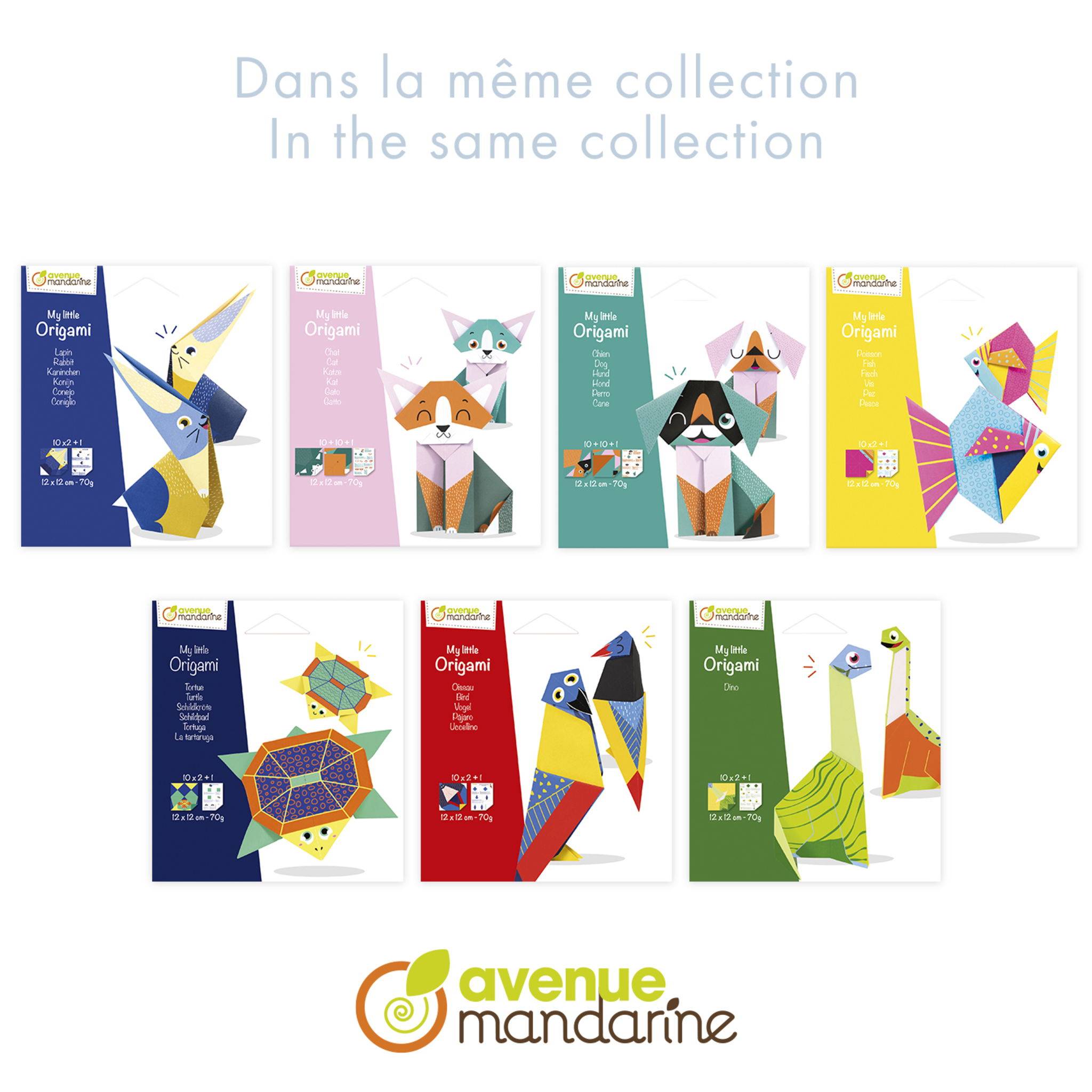 Avenue Mandarine 6x My little Origami, Vogel, 20 Bl 12x12 cm, 70g OR516C