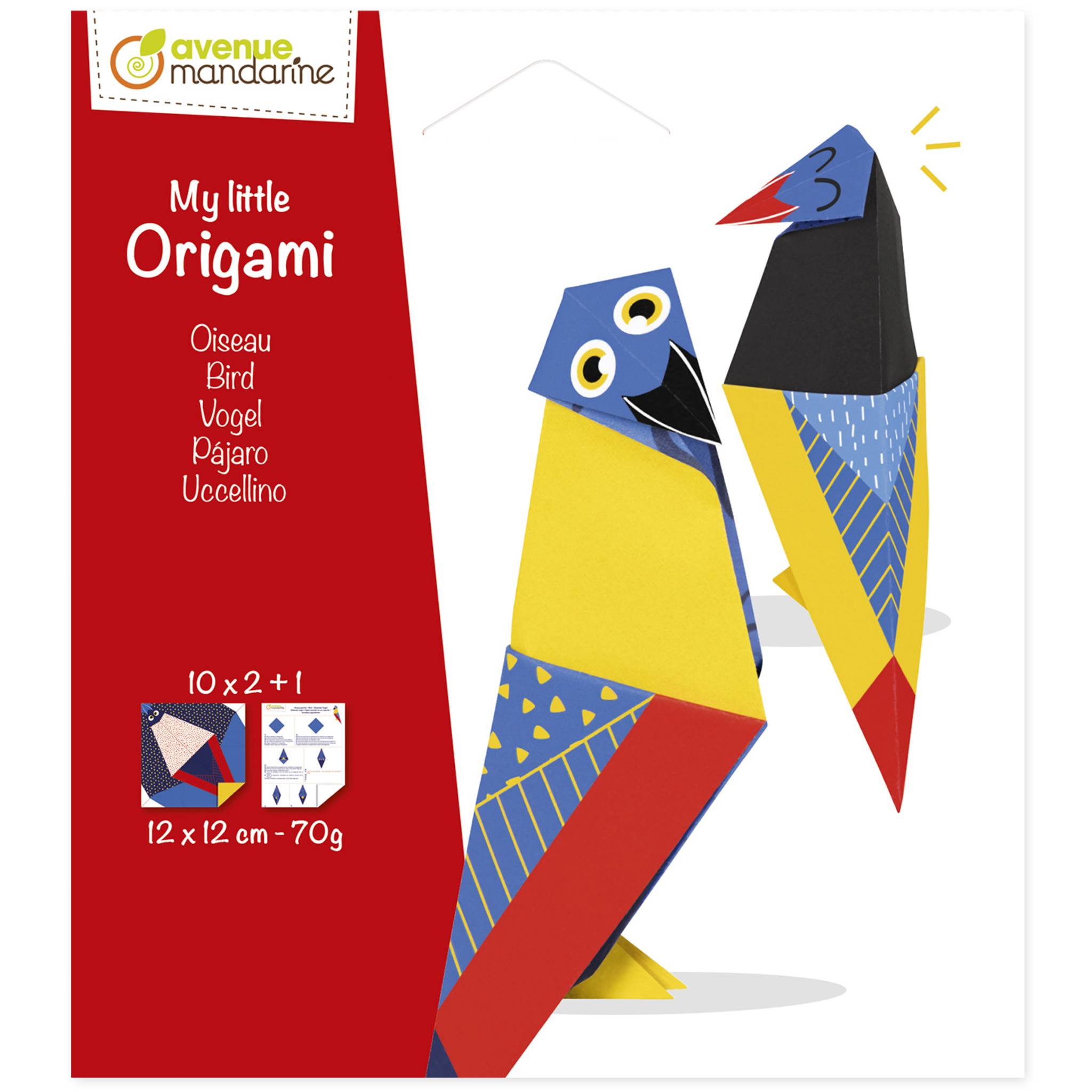 Avenue Mandarine 6x My little Origami, Vogel, 20 Bl 12x12 cm, 70g OR516C