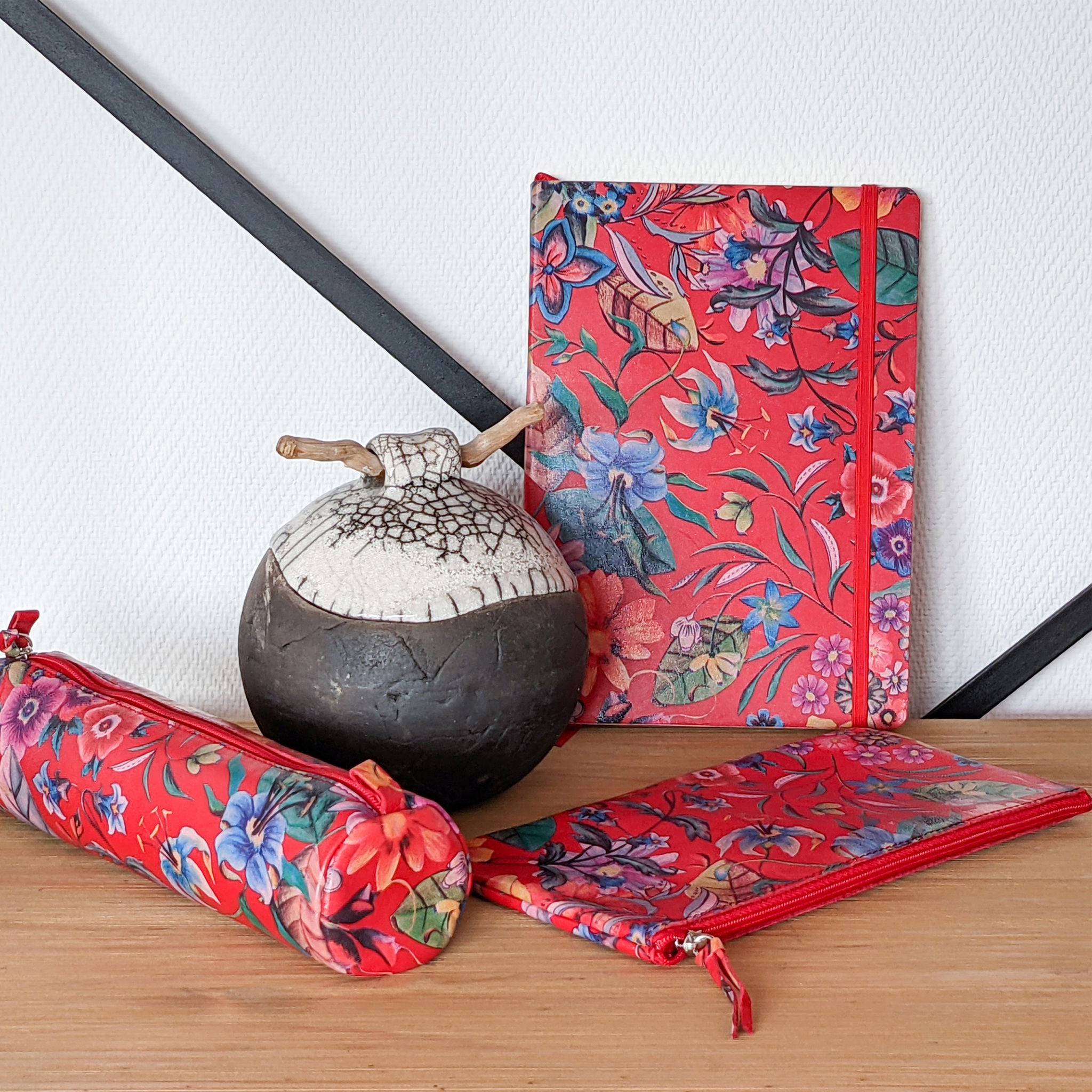 Clairefontaine 4x Notizbuch A5 72 Blatt 90g liniert Roter Garten 400125C