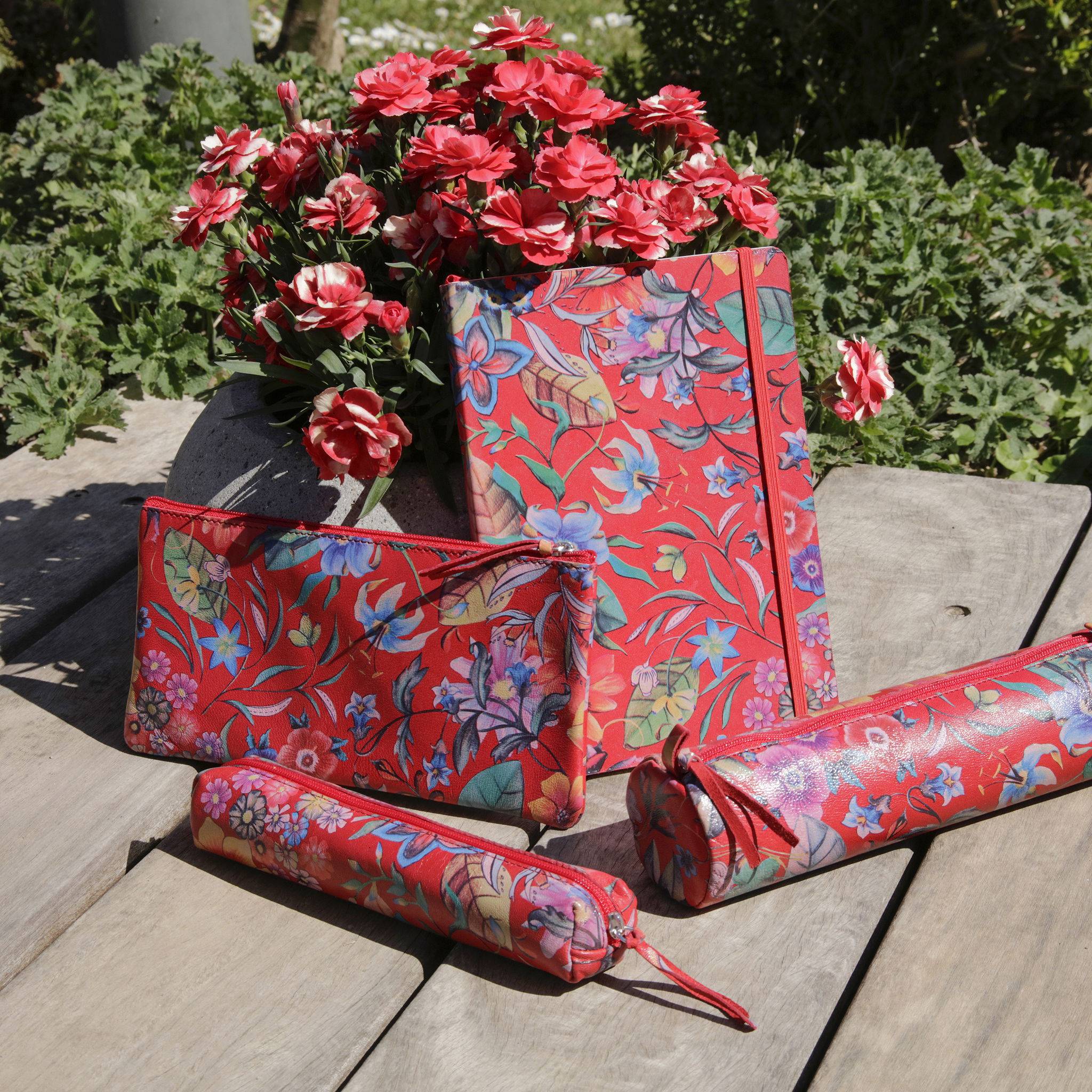 Clairefontaine 4x Notizbuch A5 72 Blatt 90g liniert Roter Garten 400125C