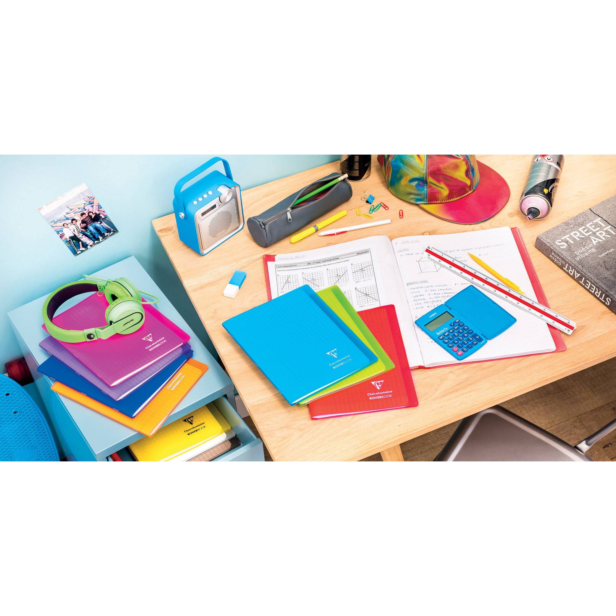 Clairefontaine 10x Koverbook, Heft 24x32cm, 48 Blatt kariert Marineblau 981622C