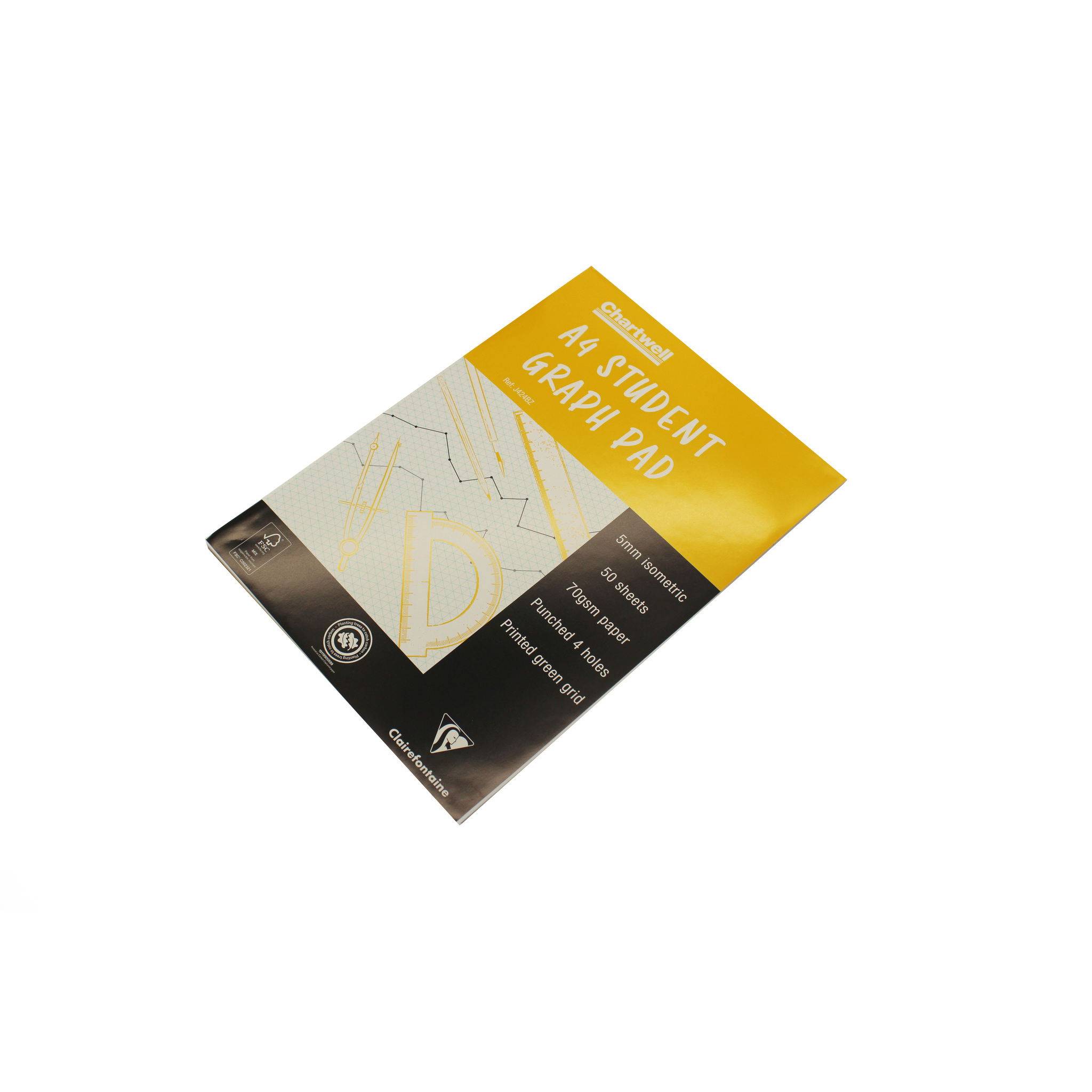 Clairefontaine 10x isometrisches Millimeterpapier Block A4, 50 Blatt J424BZ