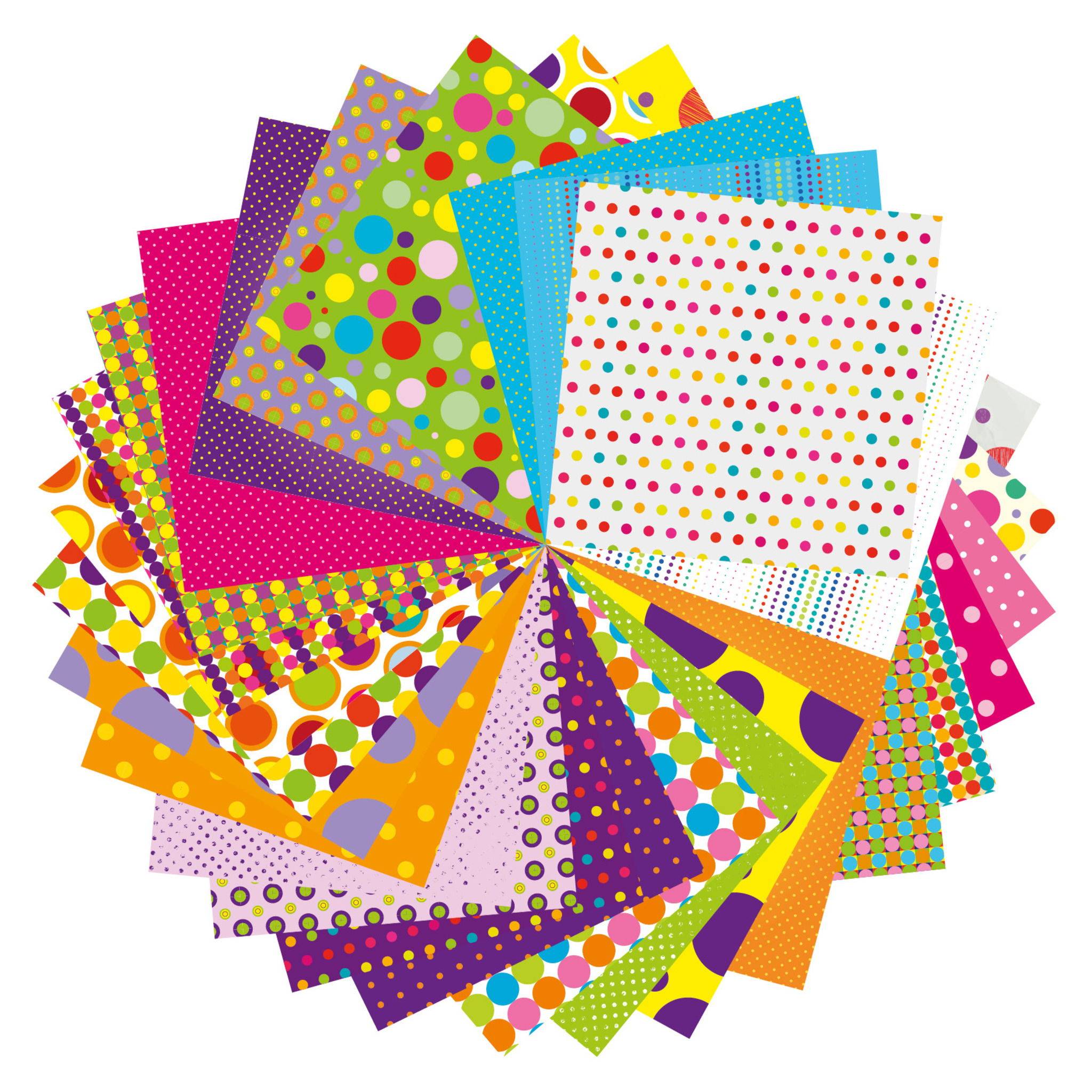 Avenue Mandarine 3x Origami Paper Bubbles, 60 Bl 20x20 cm, 70g Mehrfarbig 52506O
