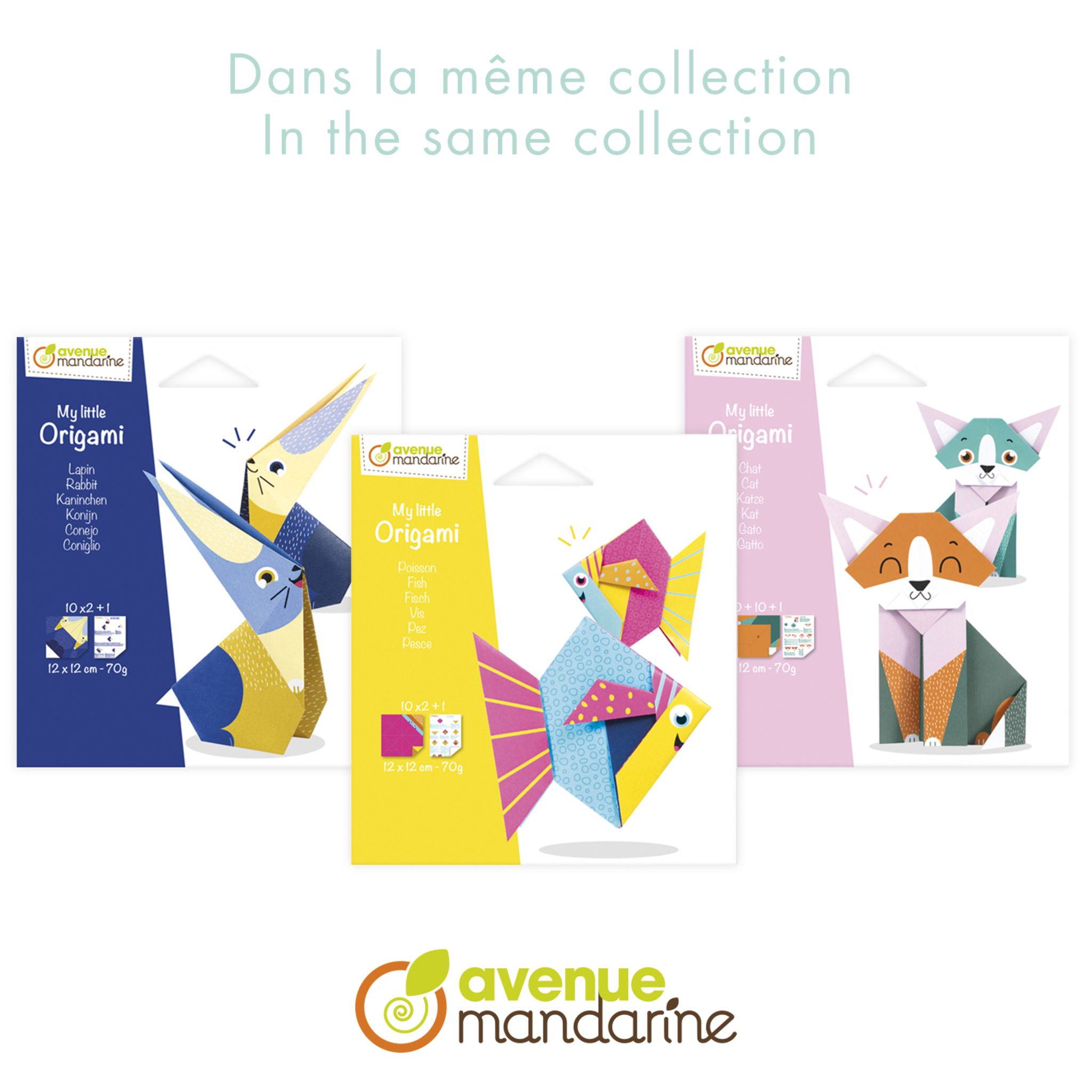 Avenue Mandarine 6x My little Origami, Hund, 20 Bl 12x12 cm, 70g OR509C