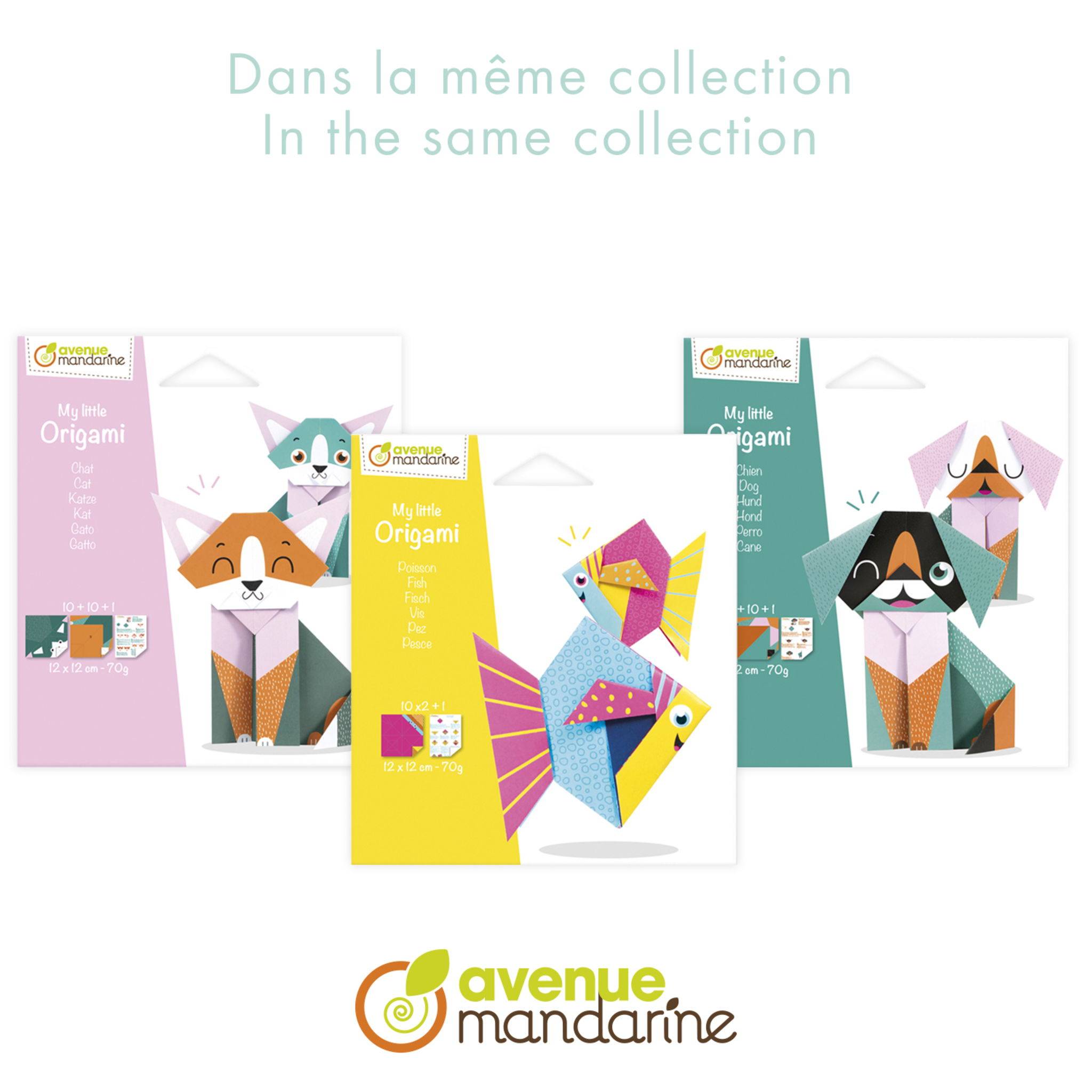 Avenue Mandarine 6x My little Origami, Kaninchen, 20 Bl 12x12 cm, 70g OR507C