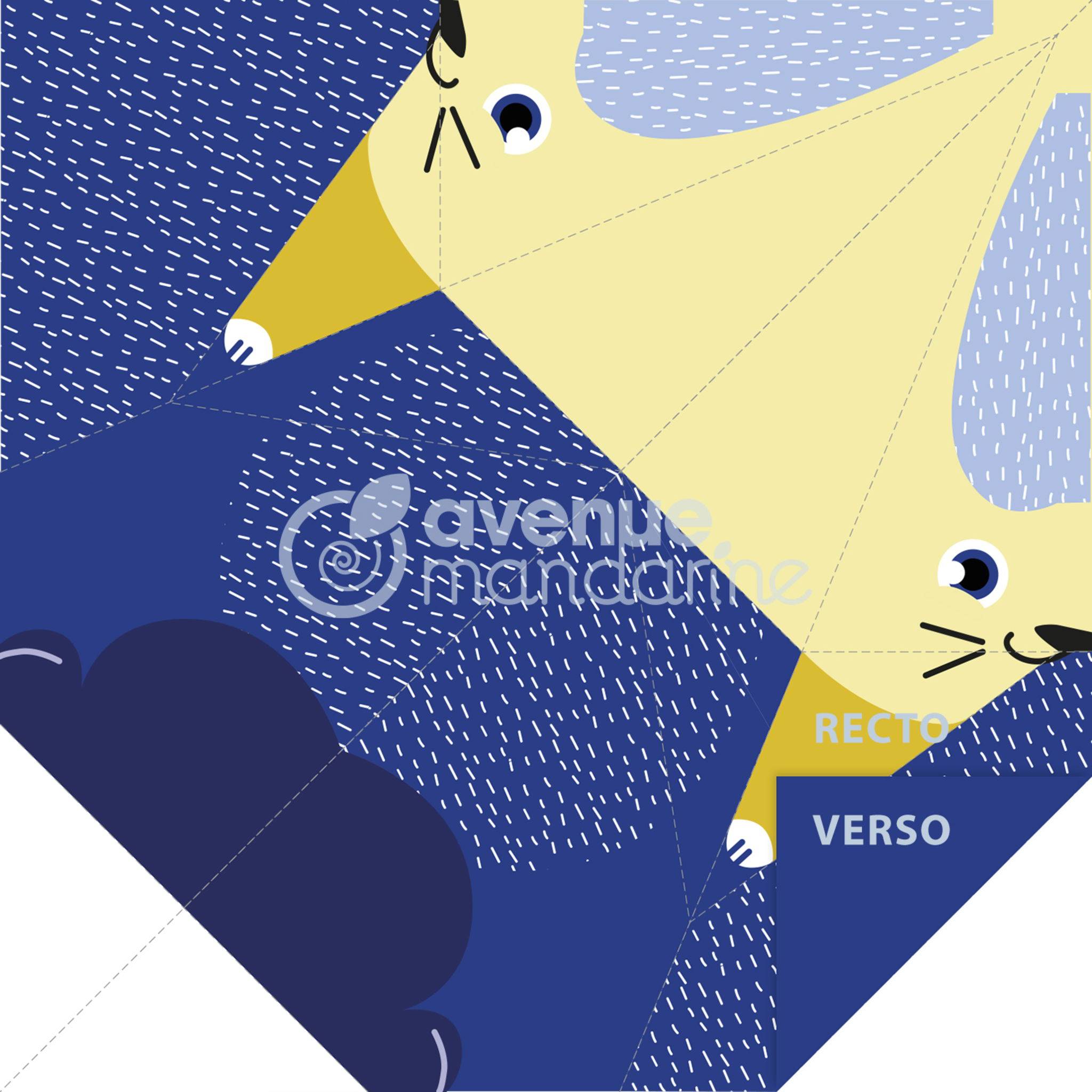 Avenue Mandarine 6x My little Origami, Kaninchen, 20 Bl 12x12 cm, 70g OR507C