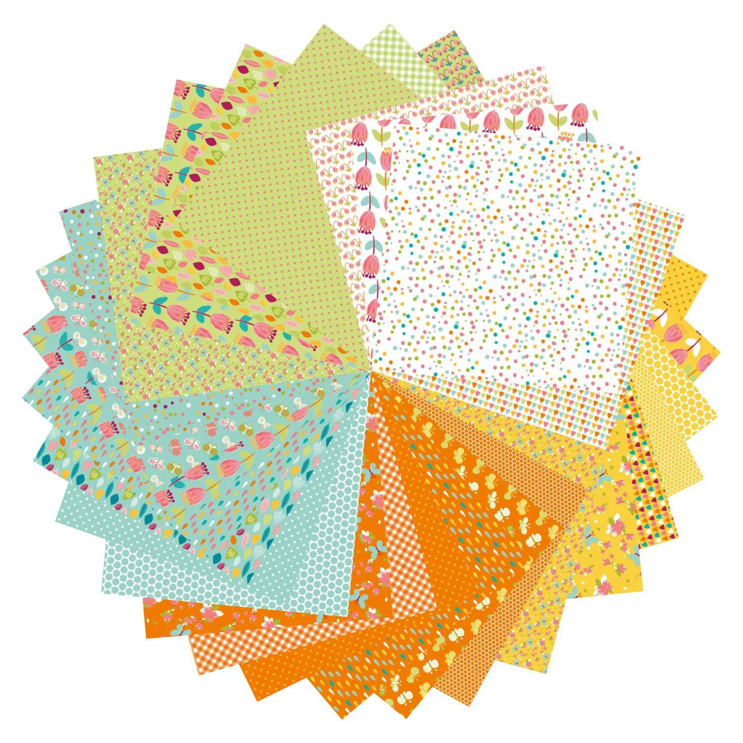 Avenue Mandarine 3x Origami Paper Spring, 60 Bl 20x20 cm, 70g Mehrfarbig OR505O