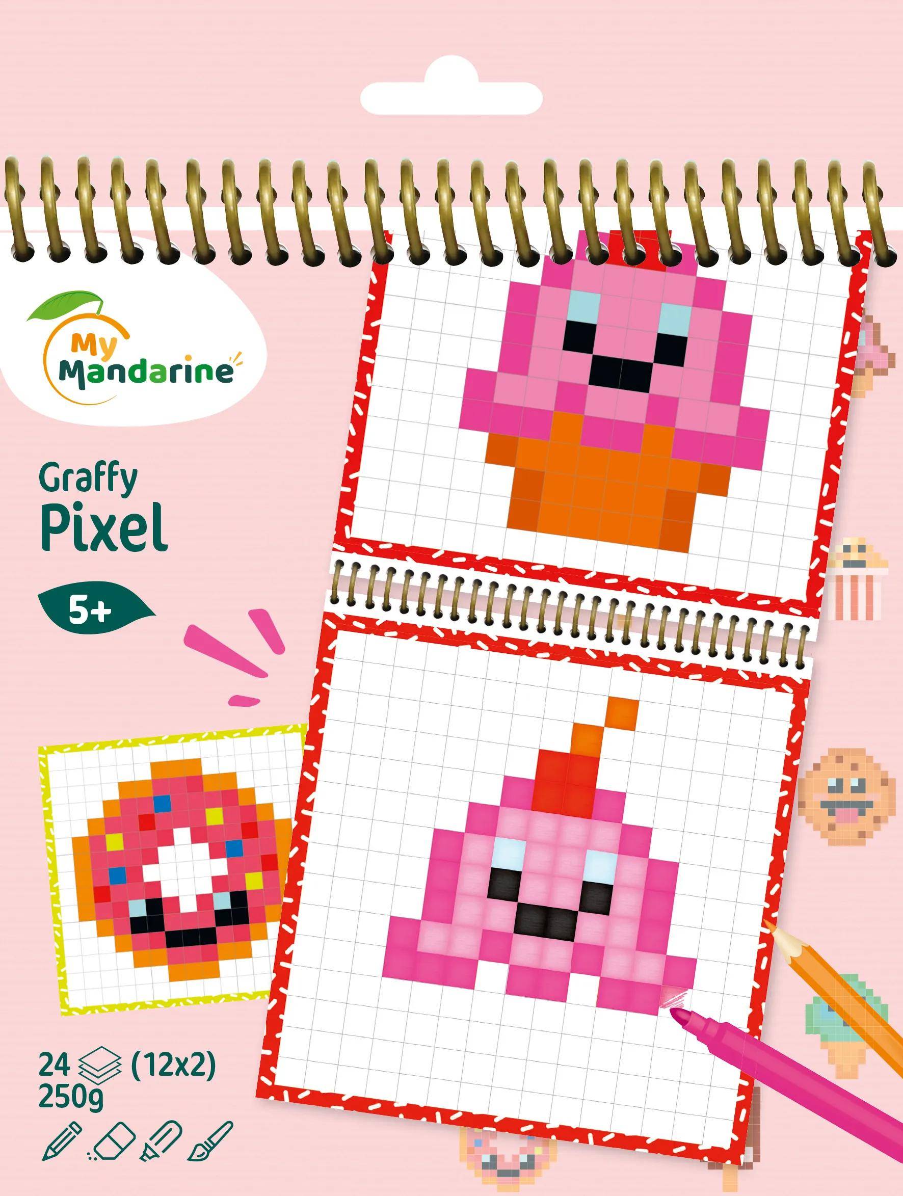 Avenue Mandarine 5x Graffy Pixel, Kawai Leckereien - Mehrfarbig GY099C