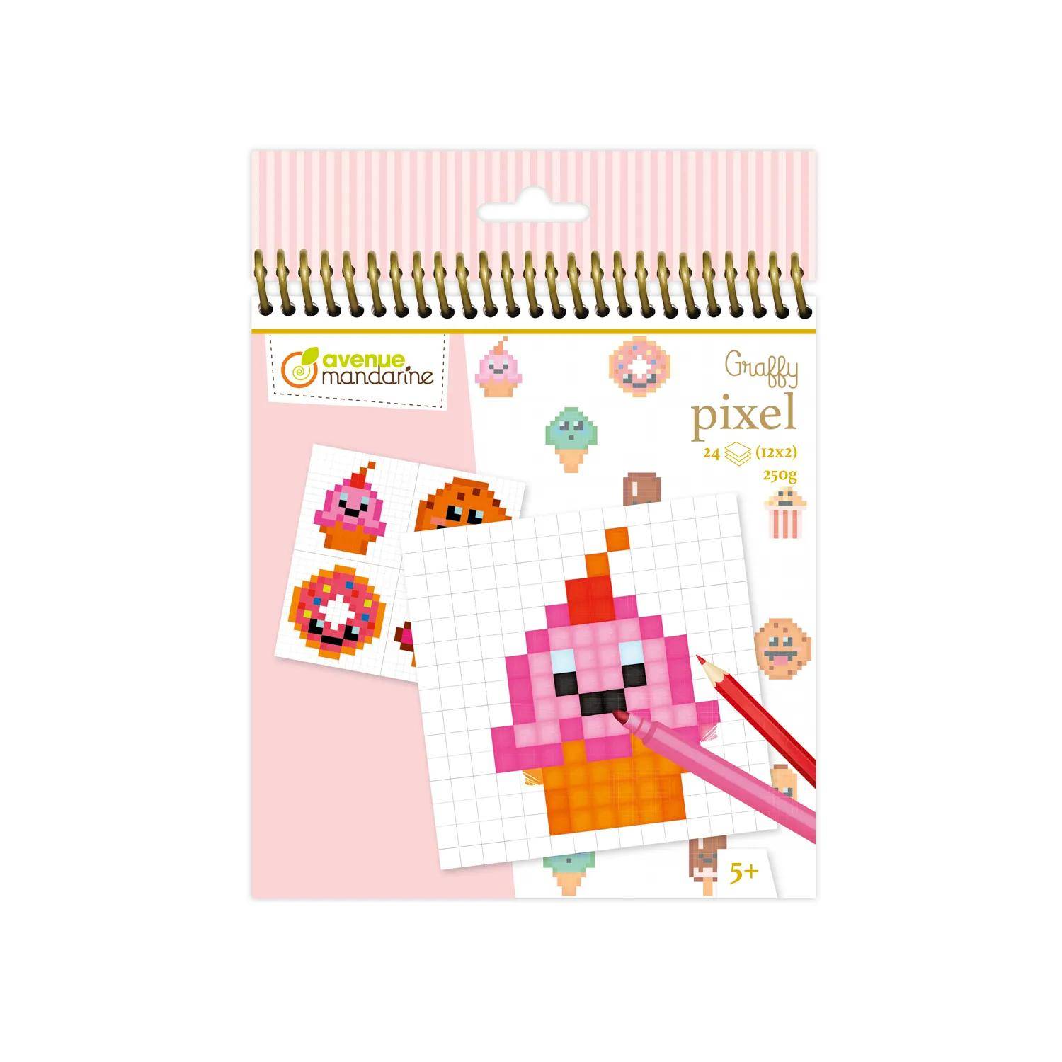Avenue Mandarine 5x Graffy Pixel, Kawai Leckereien - Mehrfarbig GY099C