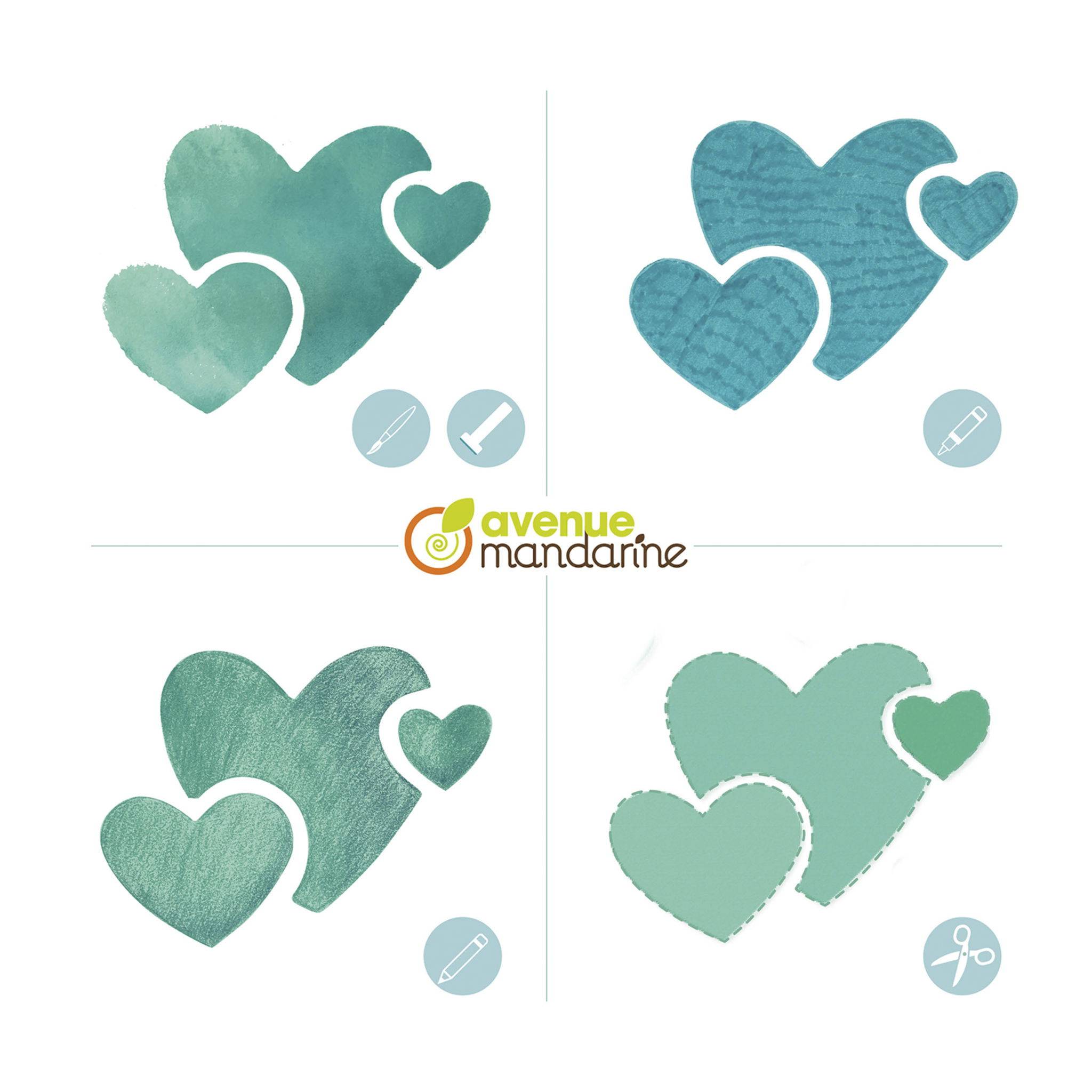 Avenue Mandarine 3x 6 tlg Schablonenset für Kinder Meerjungfrauen Orange PO010C