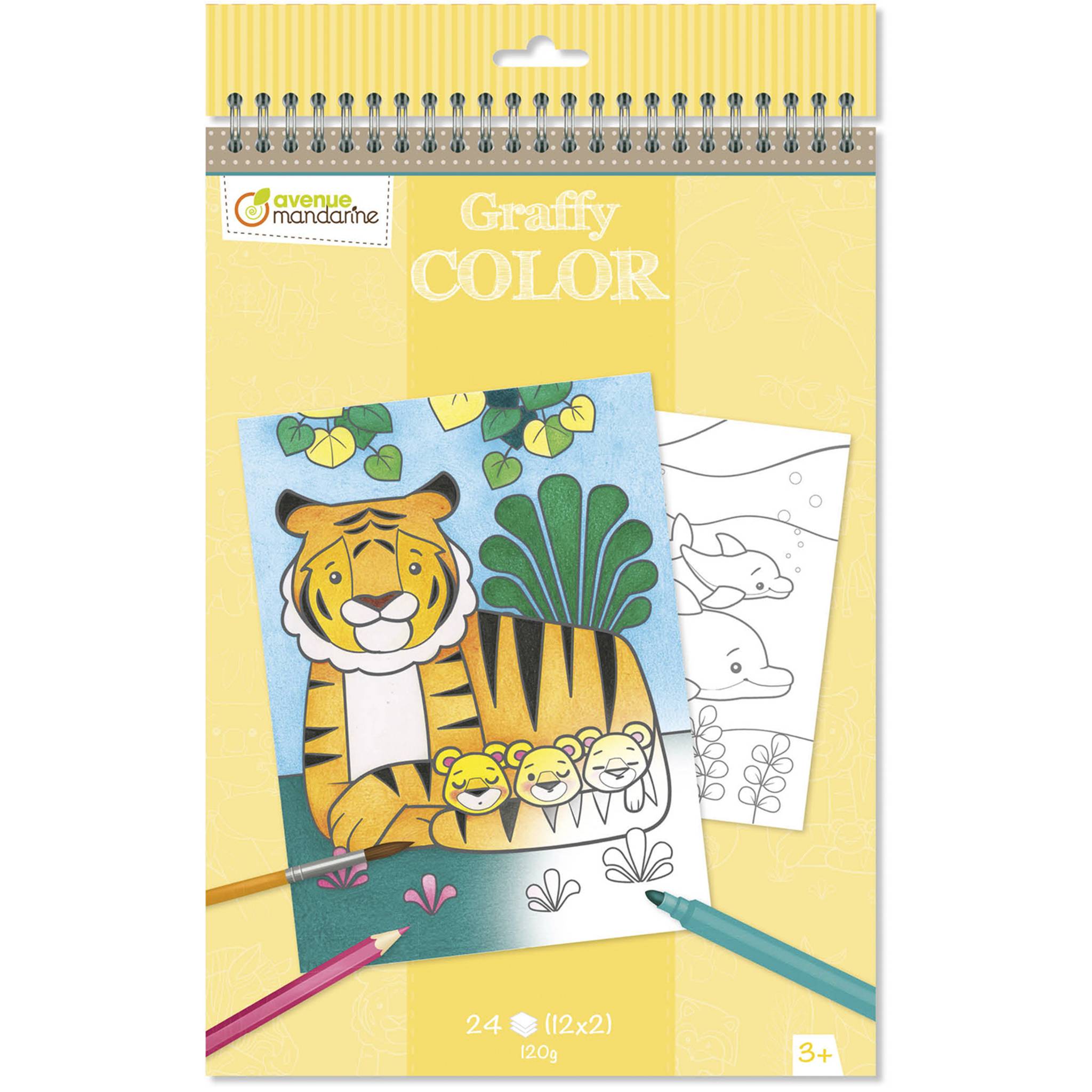 Avenue Mandarine 5x Graffy Color, Wildtiere, Mutter/Kind - Mehrfarbig GY097C