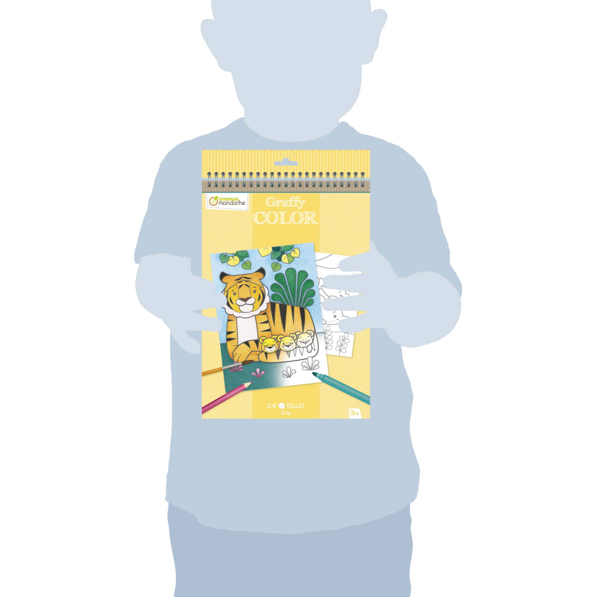 Avenue Mandarine 5x Graffy Color, Wildtiere, Mutter/Kind - Mehrfarbig GY097C