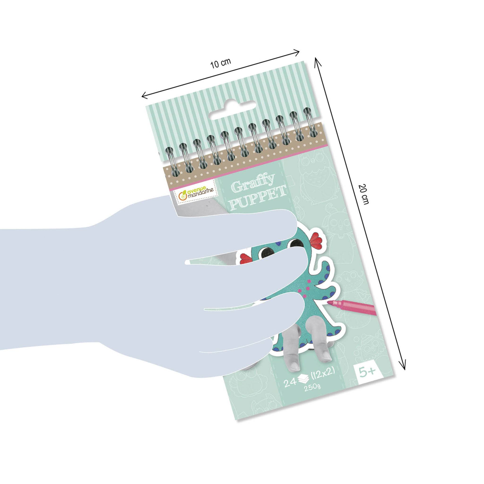 Avenue Mandarine 5x Graffy Puppet, Fantastische Tierwesen - Grün GY096C