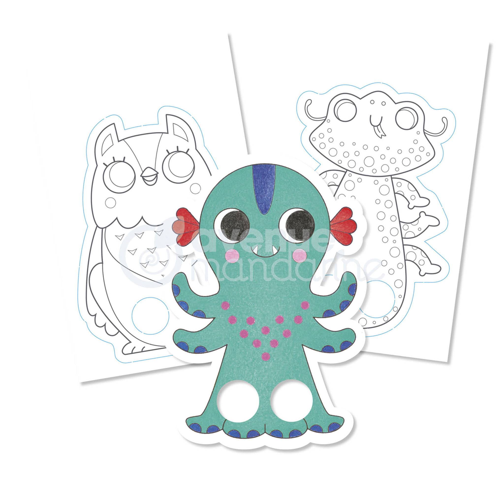 Avenue Mandarine 5x Graffy Puppet, Fantastische Tierwesen - Grün GY096C