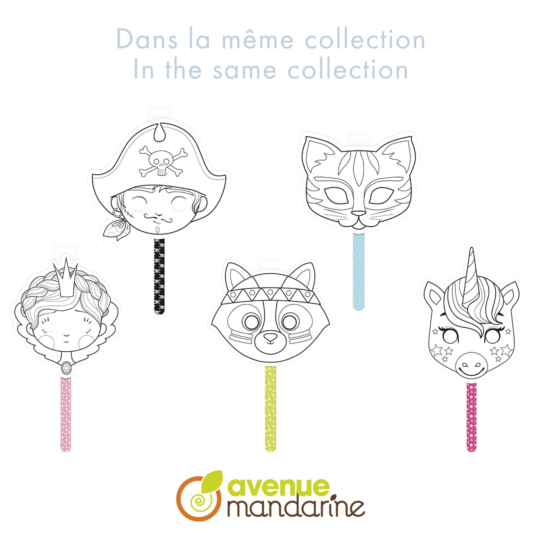 Avenue Mandarine 5x Graffy Stick, Stabmaske, Einhorn - Rosa GY092C