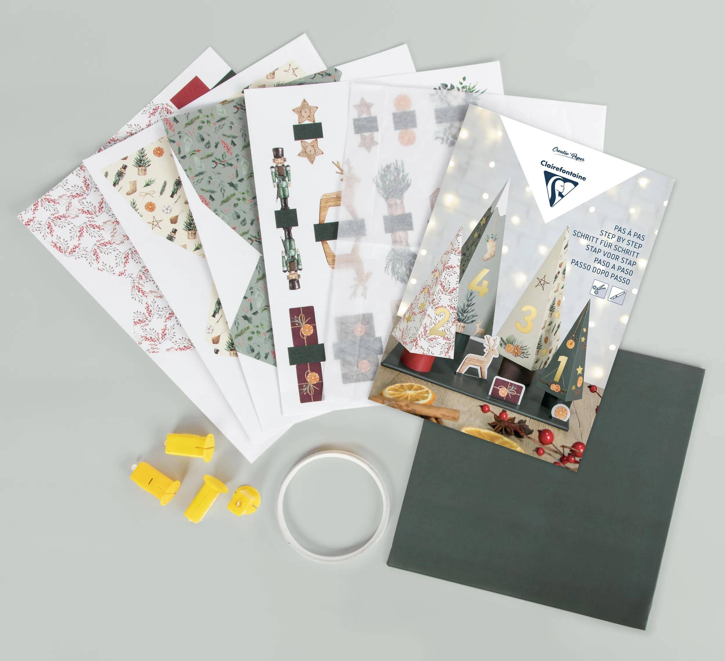 Clairefontaine 3x Starter-Set, 20,6x1,9x29cm, Adventskerzen 97713C
