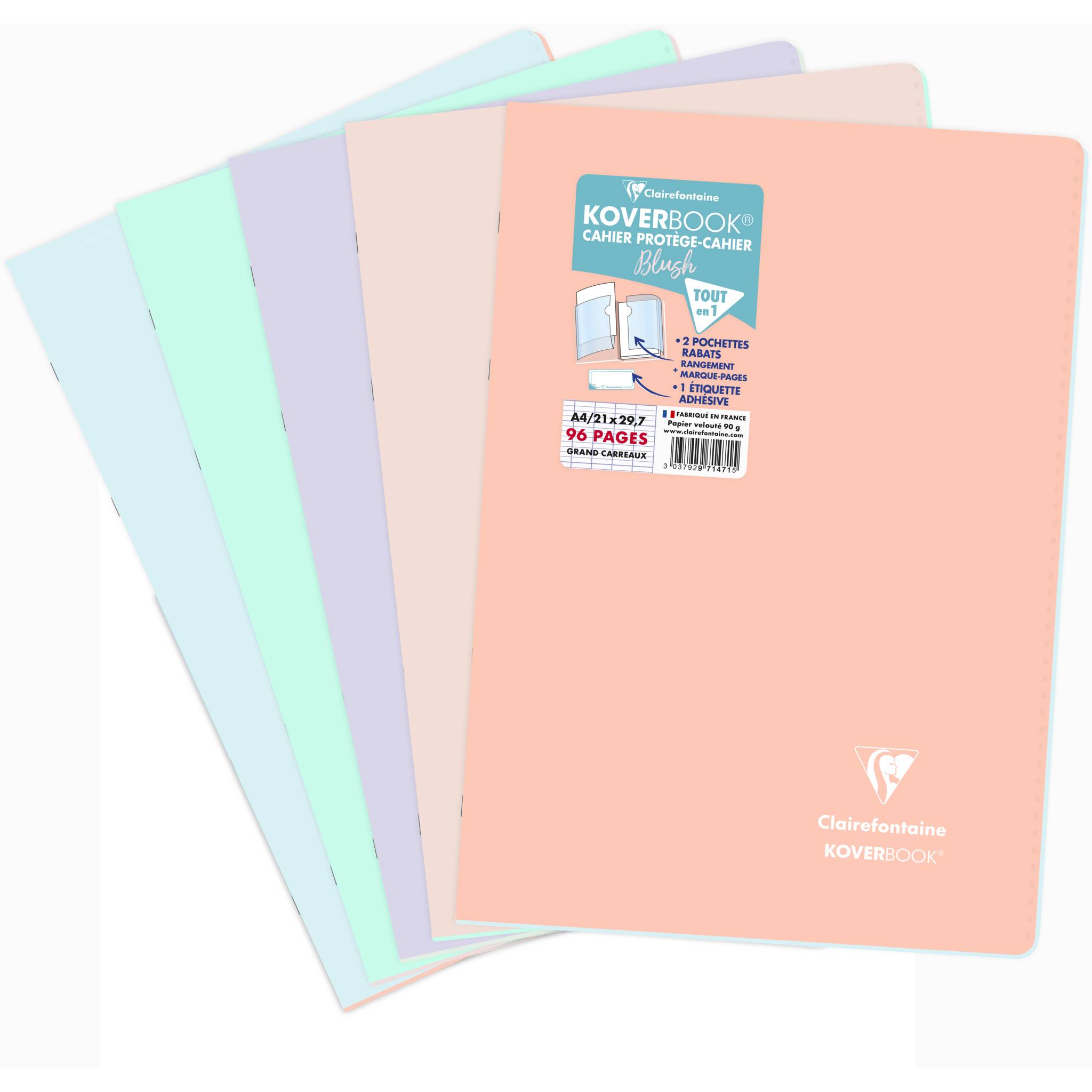 Clairefontaine 10x Koverbook Heft A4, 48 Blatt 90g - Sortiert 971471C