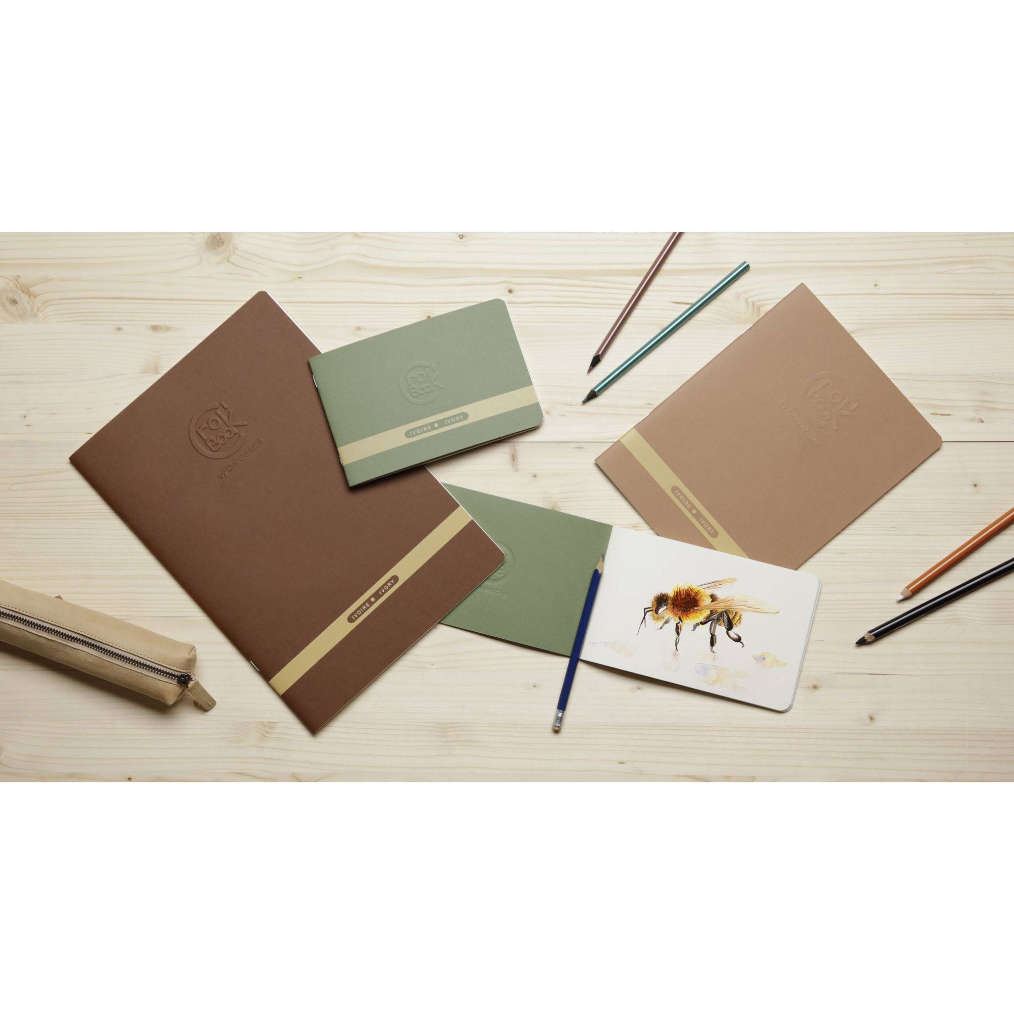 Clairefontaine 10x Skizzenheft 17x11cm Querformat 24 Blatt elfenbein 60310C