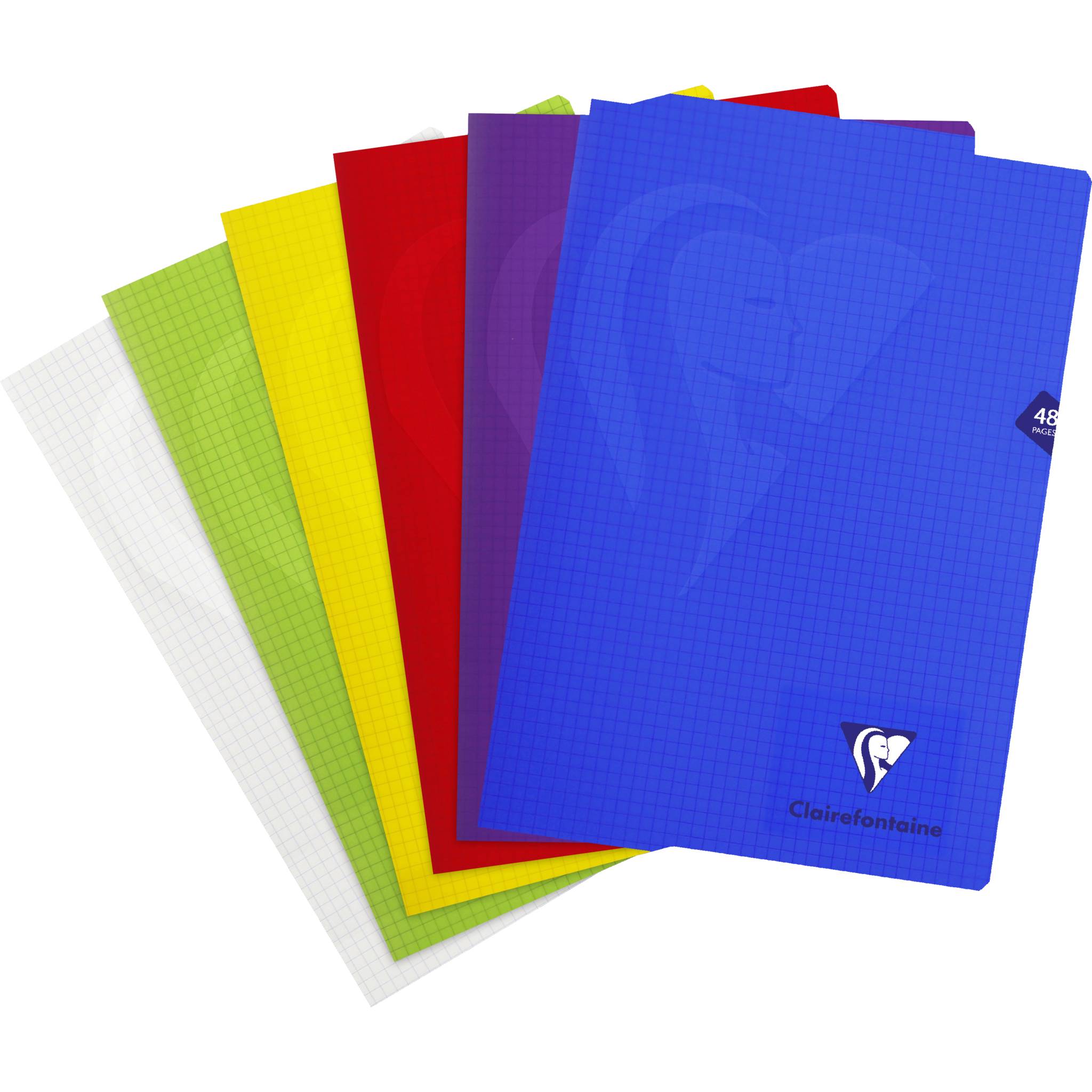 Clairefontaine 10x Mimesys Heft PP A4 24 Bl kariert, sortiert Sortiert 303102C