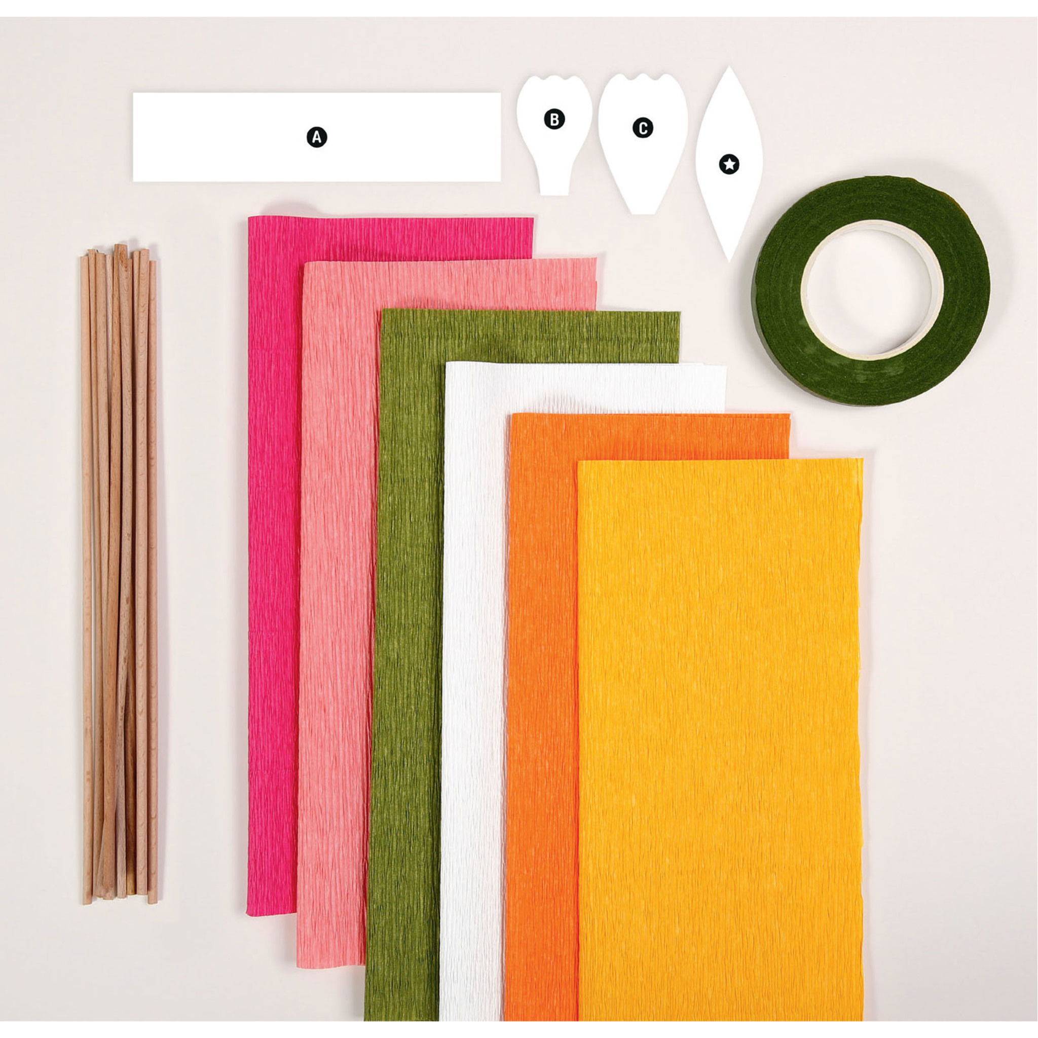 Clairefontaine 3x Set Krepppapier, Kreativset, Blumenstrauß - Sortierung 97705C