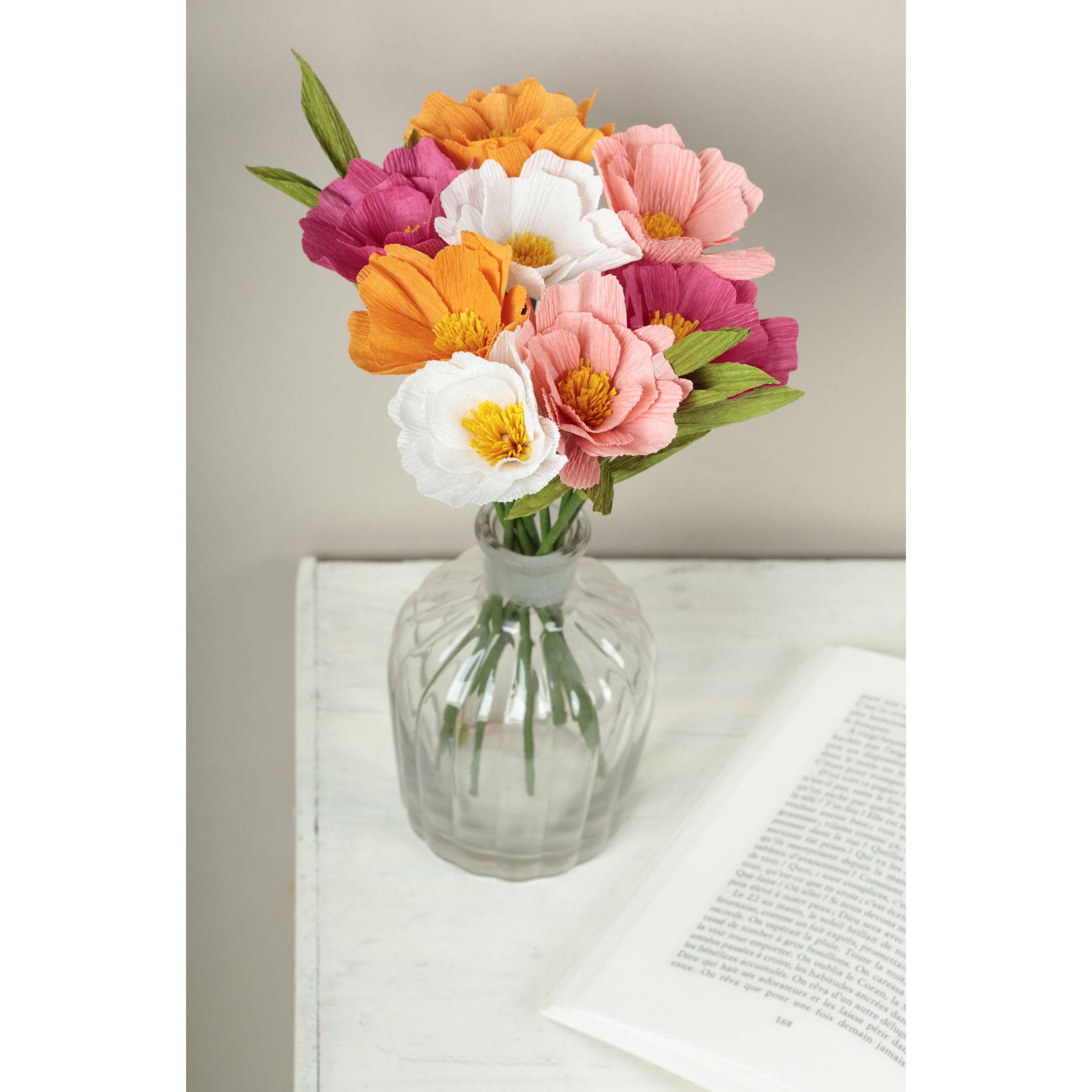 Clairefontaine 3x Set Krepppapier, Kreativset, Blumenstrauß - Sortierung 97705C