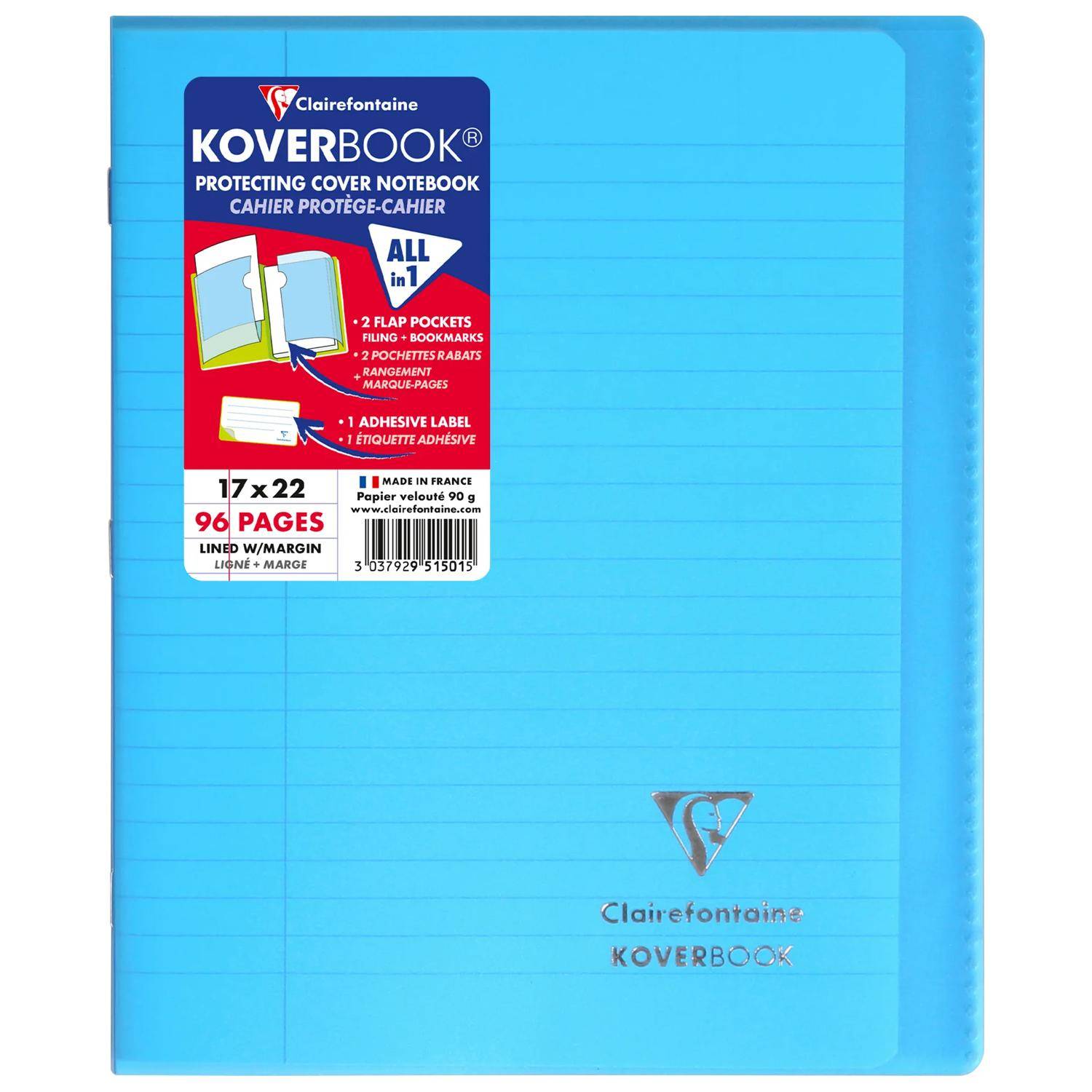 Clairefontaine 10x Koverbook Heft 17x22cm, 48 Blatt liniert Sortiert 951501C