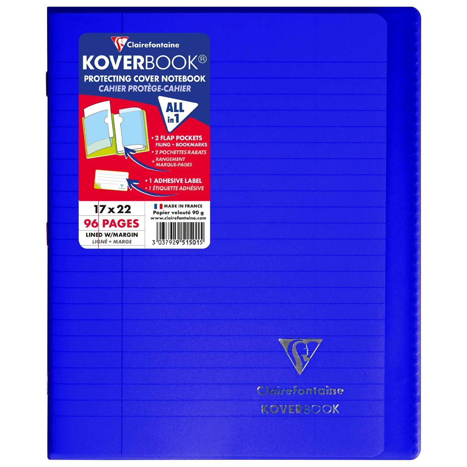 Clairefontaine 10x Koverbook Heft 17x22cm, 48 Blatt liniert Sortiert 951501C