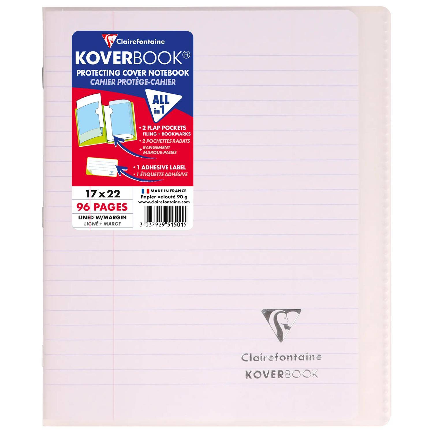Clairefontaine 10x Koverbook Heft 17x22cm, 48 Blatt liniert Sortiert 951501C