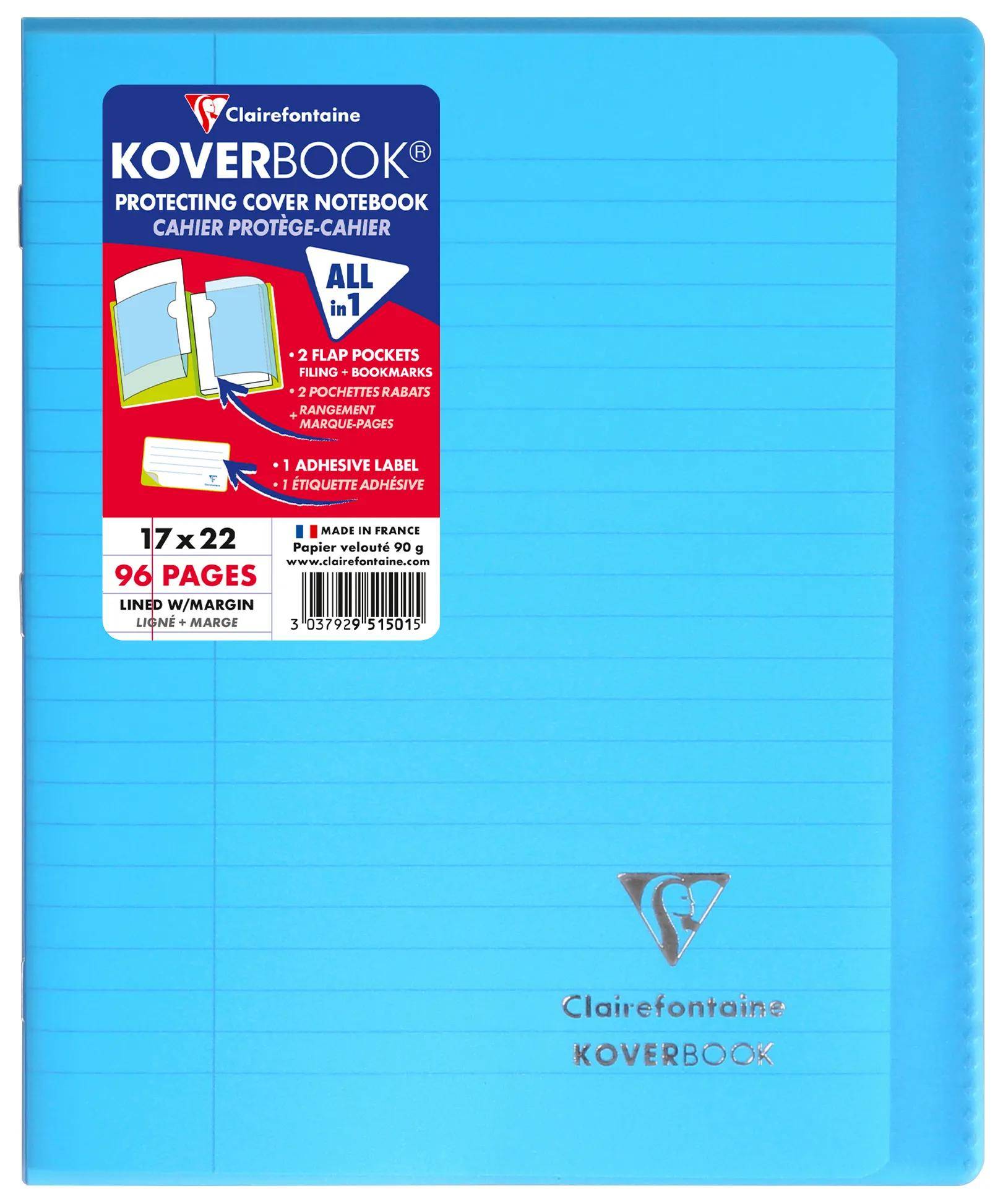Clairefontaine 10x Koverbook Heft 17x22cm, 48 Blatt liniert Sortiert 951501C