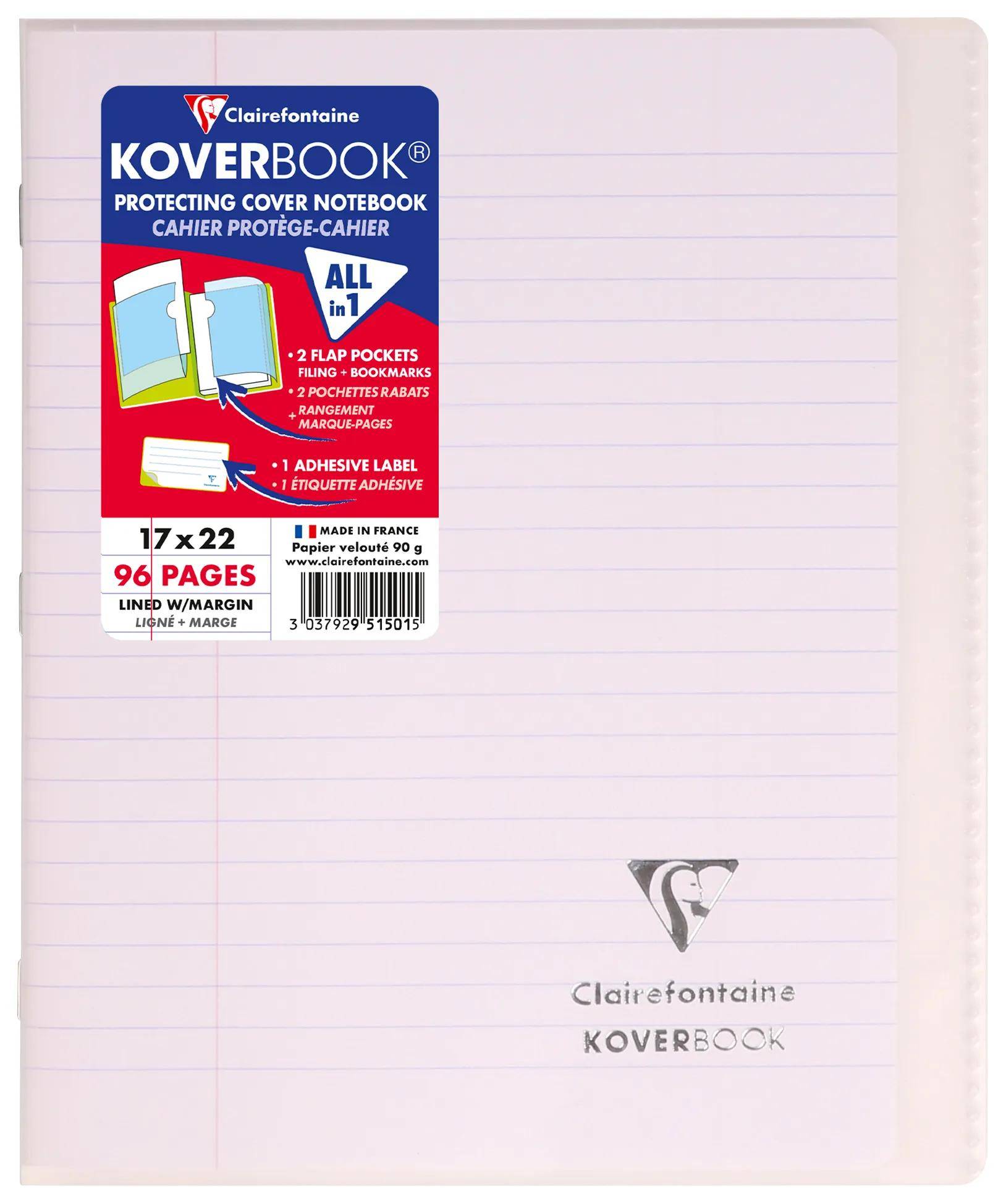Clairefontaine 10x Koverbook Heft 17x22cm, 48 Blatt liniert Sortiert 951501C
