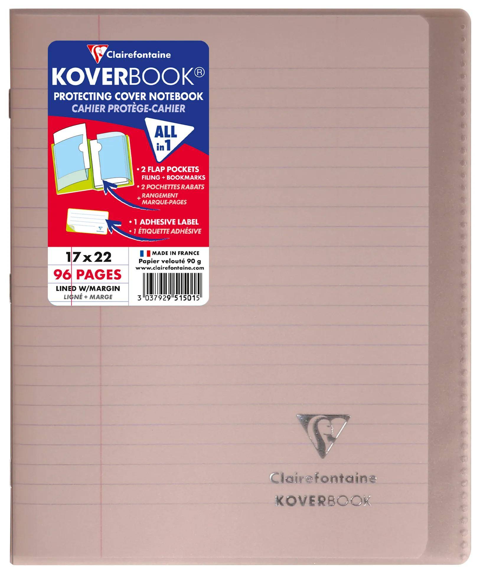 Clairefontaine 10x Koverbook Heft 17x22cm, 48 Blatt liniert Sortiert 951501C