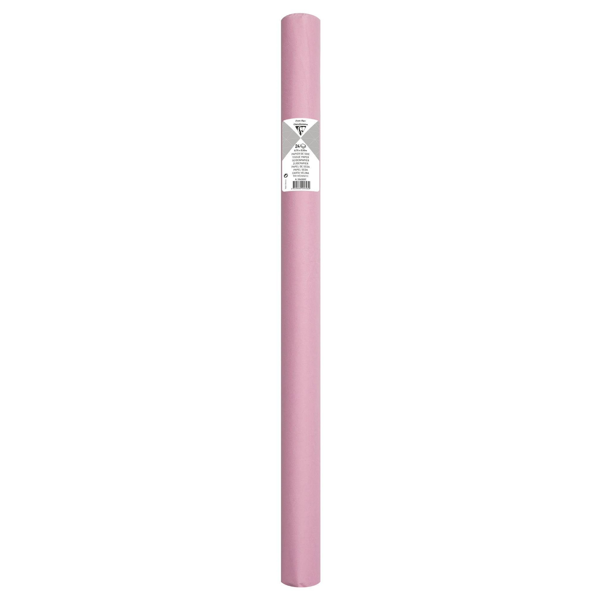 Clairefontaine 5x Seidenpapier Rolle24 Bogen 18g/m2 50x75cm Mittelrosa 394060C