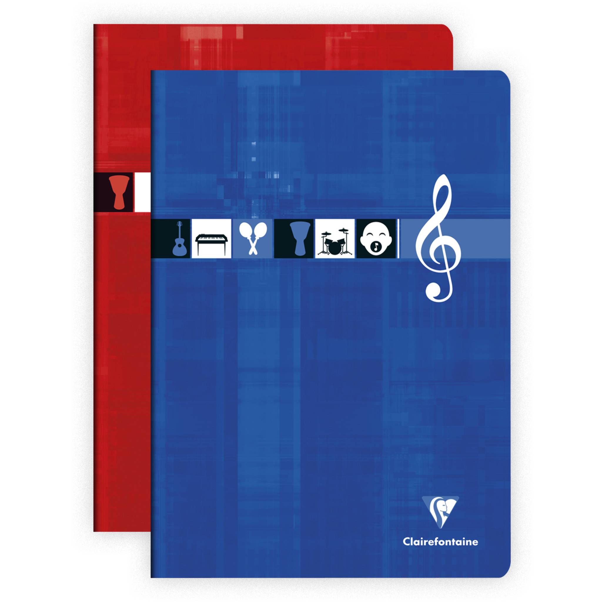 Clairefontaine 10x Noten + Gesangsheft A4 24 Blatt franz. Lin. Sortiert 3117C