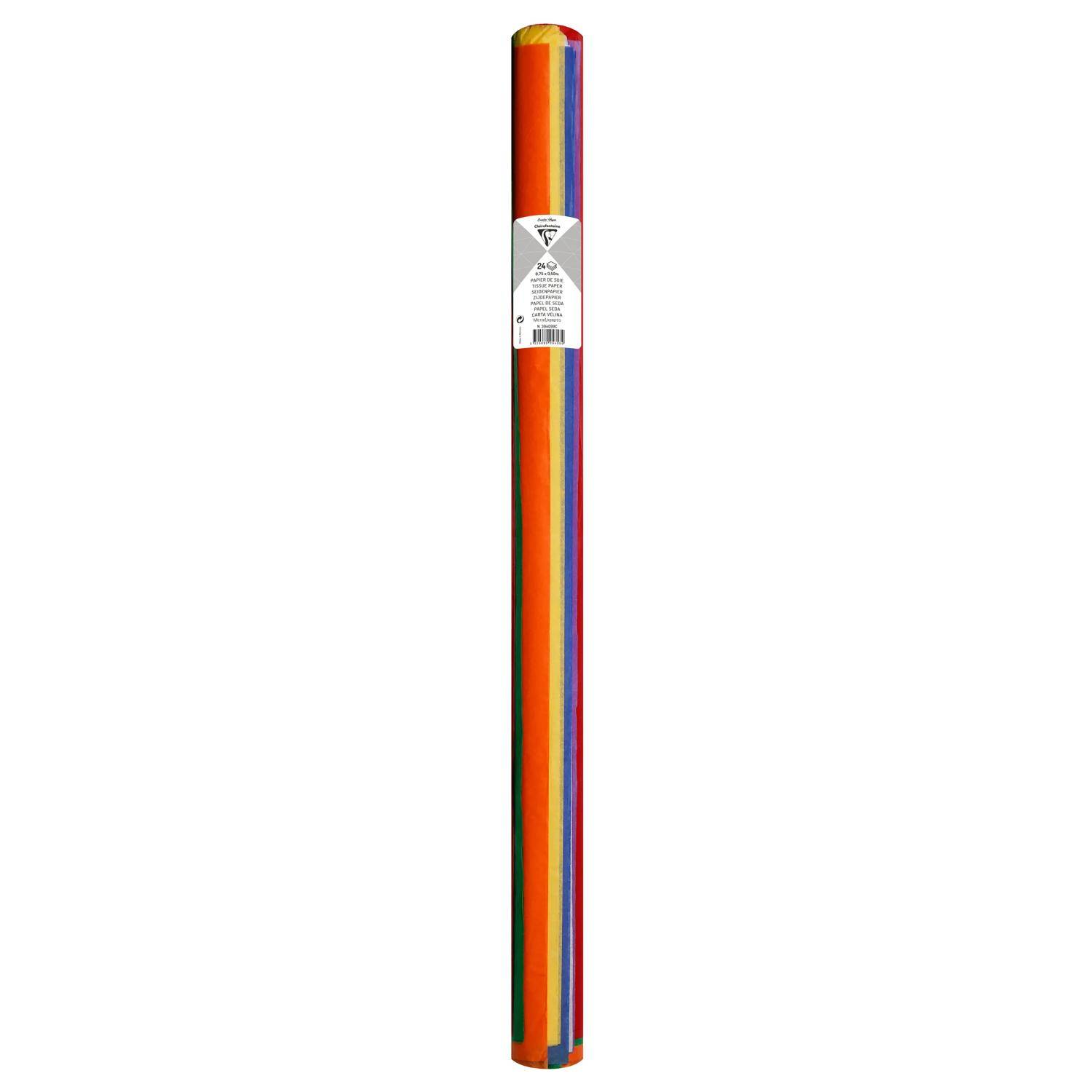 Clairefontaine 5x Seidenpapier Rolle 24 Bogen 18g/m2 50x75cm Sort. 394099C
