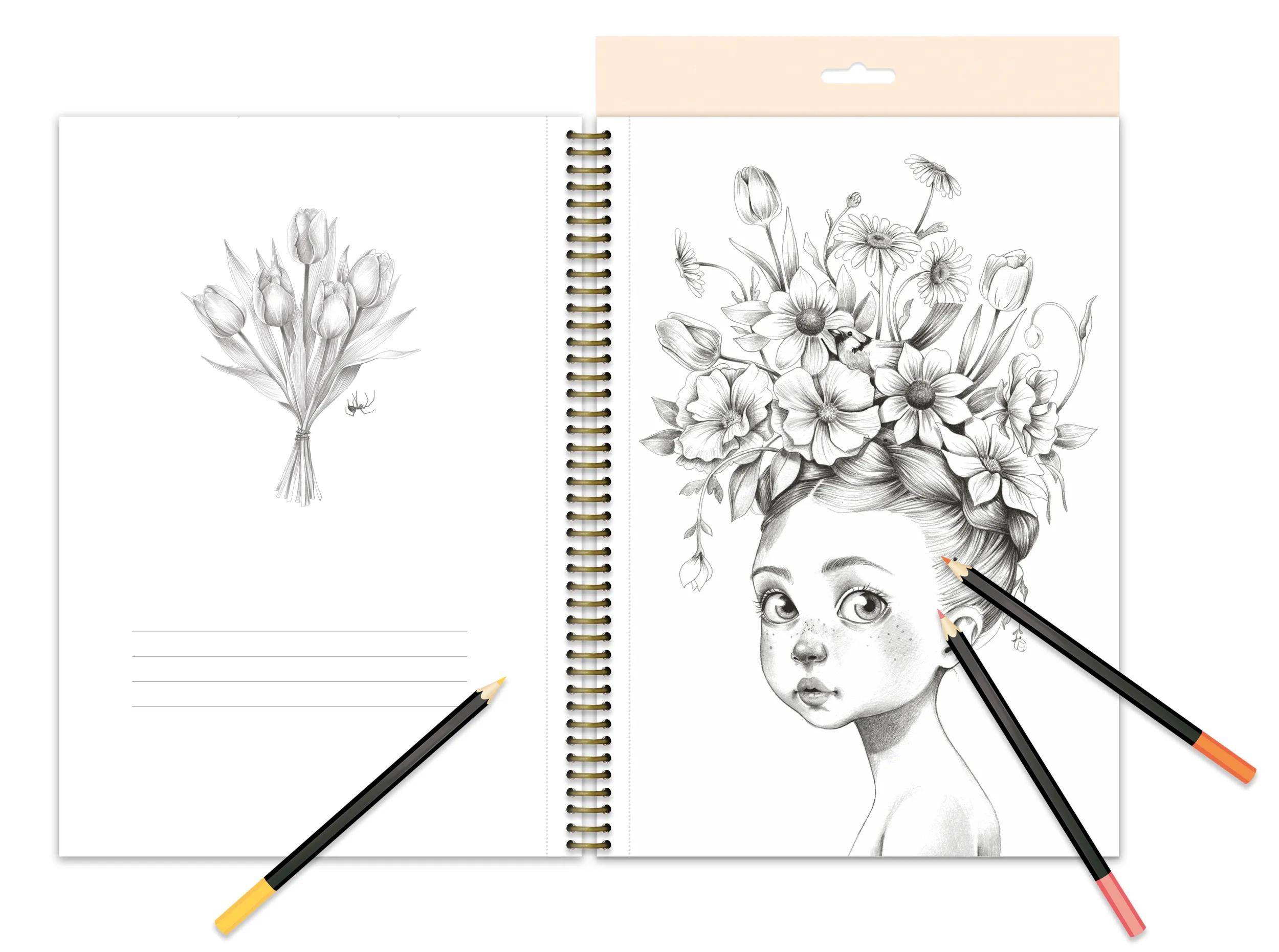 Avenue Mandarine 5x Malbuch, Wild, A4, 21x1x34,2 cm GY163C