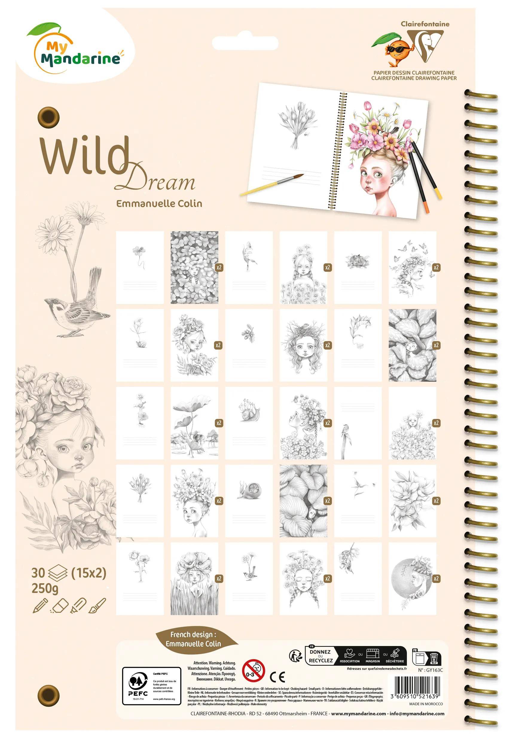 Avenue Mandarine 5x Malbuch, Wild, A4, 21x1x34,2 cm GY163C